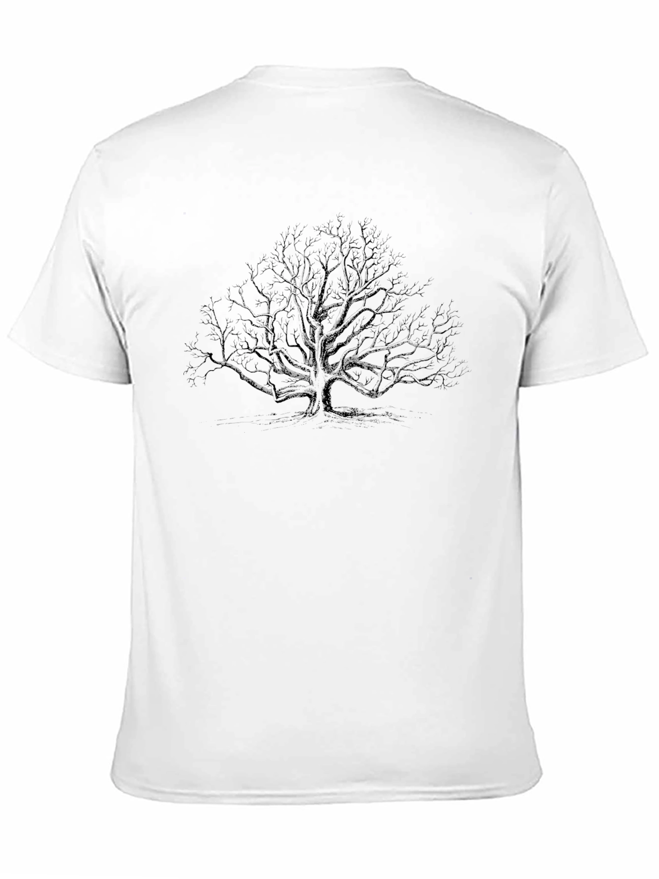 Black Men's Black Tree Graphic Tee - Nature Inspired view 11