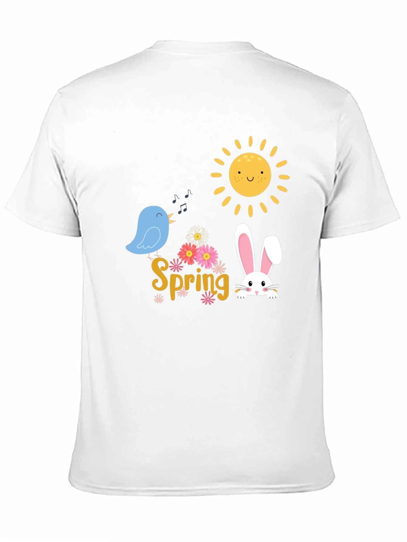Spring T-Shirt - Cute Bird, Bunny & Sun Design - 11
