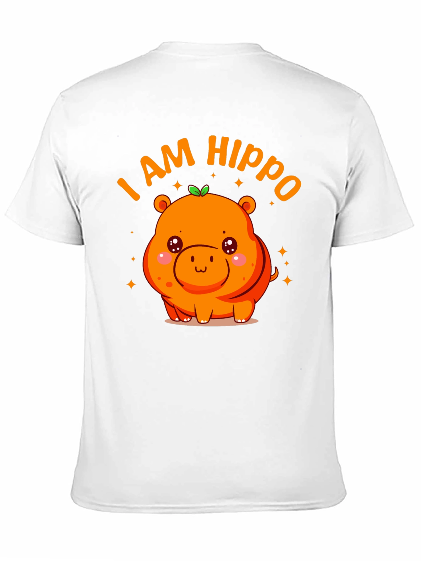 Black Cute "I AM HIPPO" Graphic Black T-Shirt view 11
