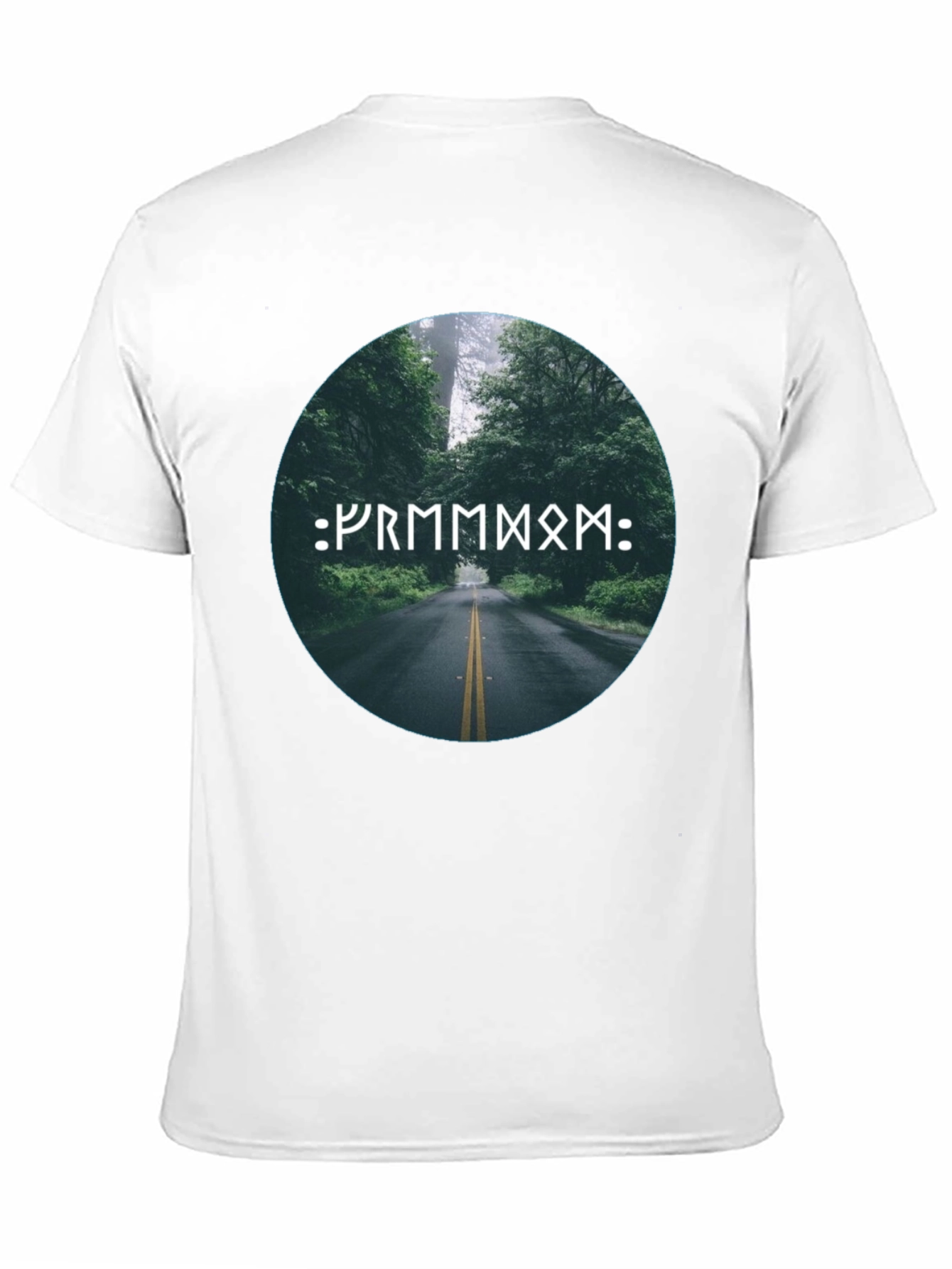 Black Nature Road Rune Black T-Shirt view 11