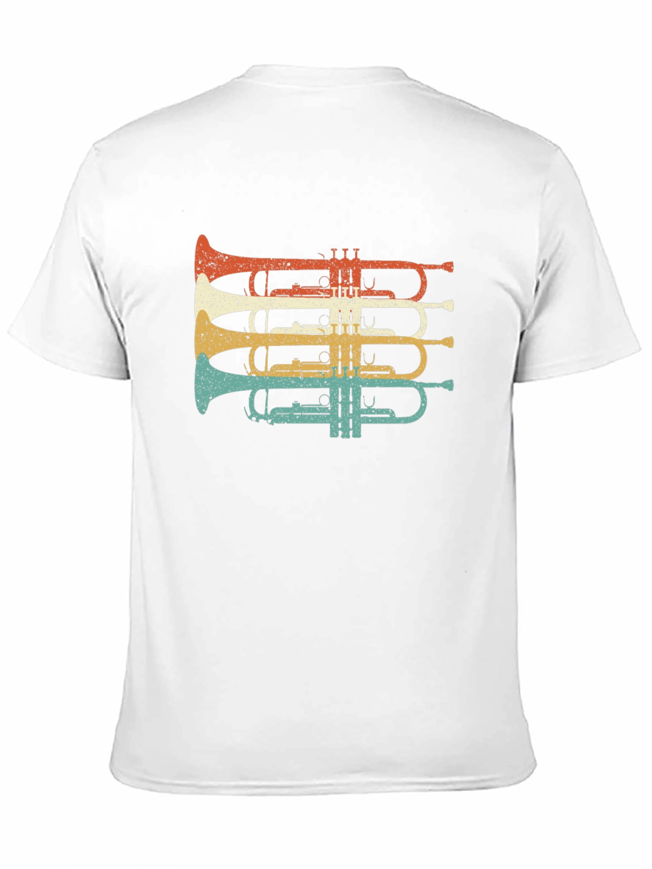 Black Retro Trumpet T-Shirt - Musical Instrument Tee view 11