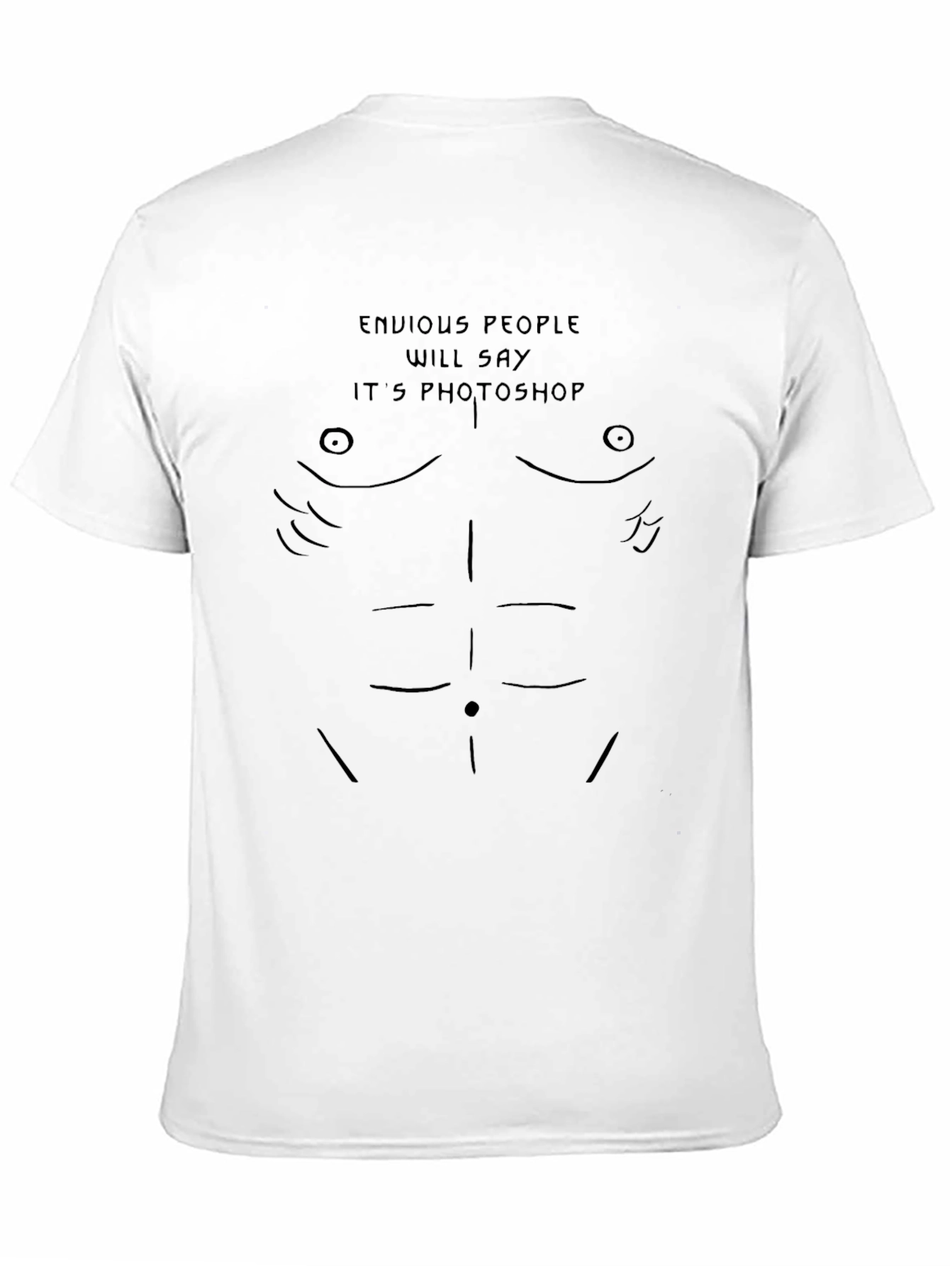 Black Envious People Photoshop Abs Graphic T-Shirt view 11