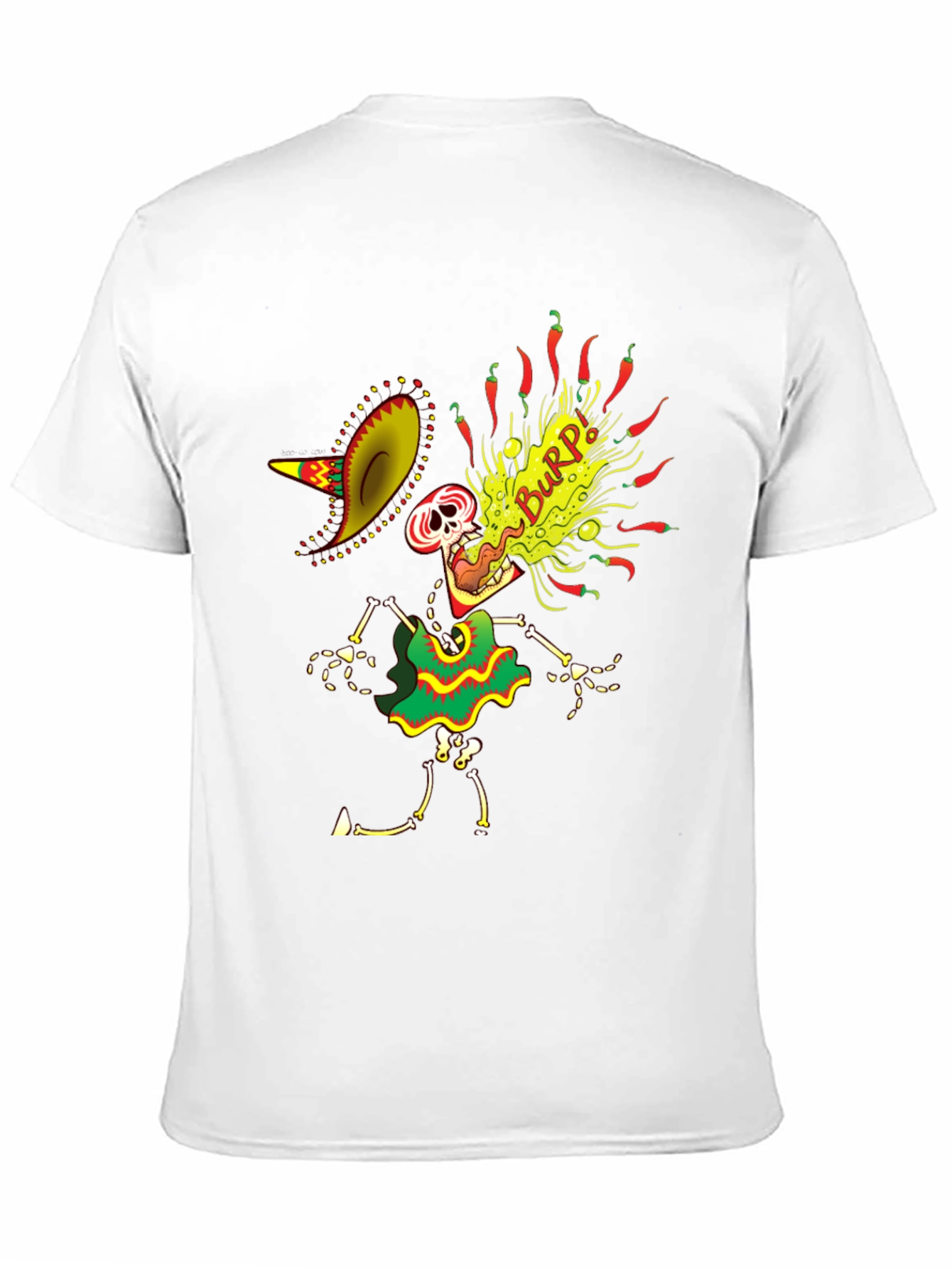 Black Spicy Burp Skeleton Graphic Tee view 11