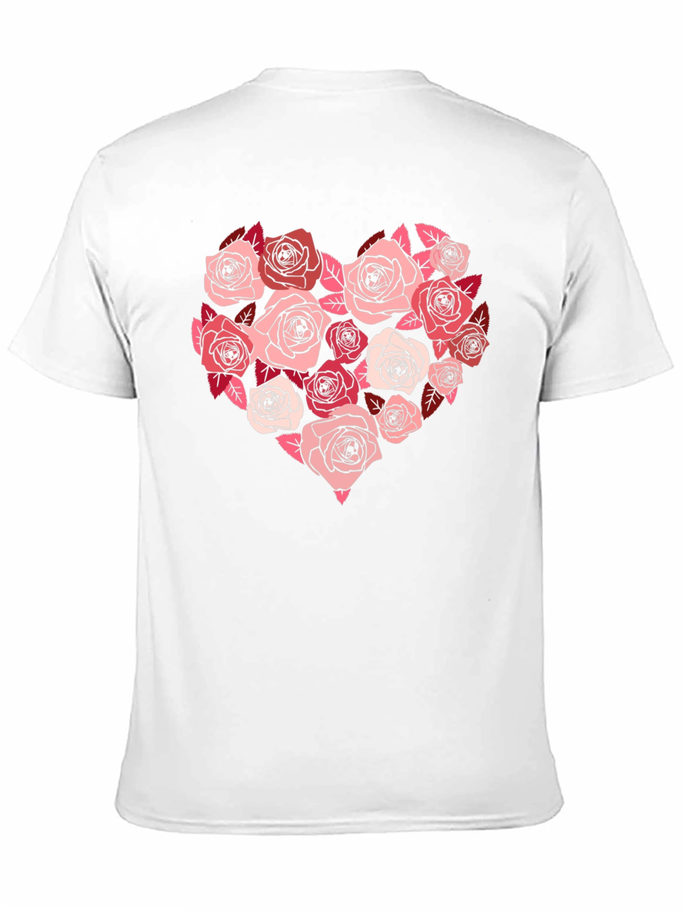 Black Floral Heart Graphic Tee - Black Casual T-Shirt view 11