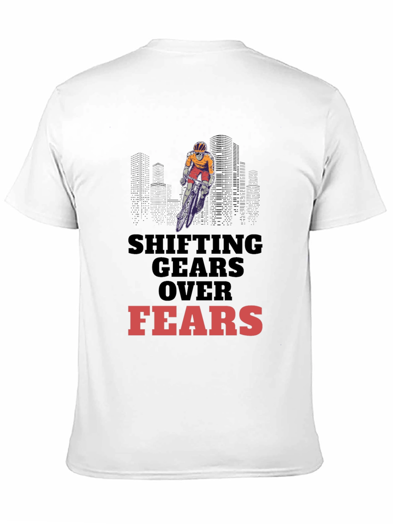 Black Shifting Gears Over Fears Graphic Tee - Sporty Black T-Shirt view 11