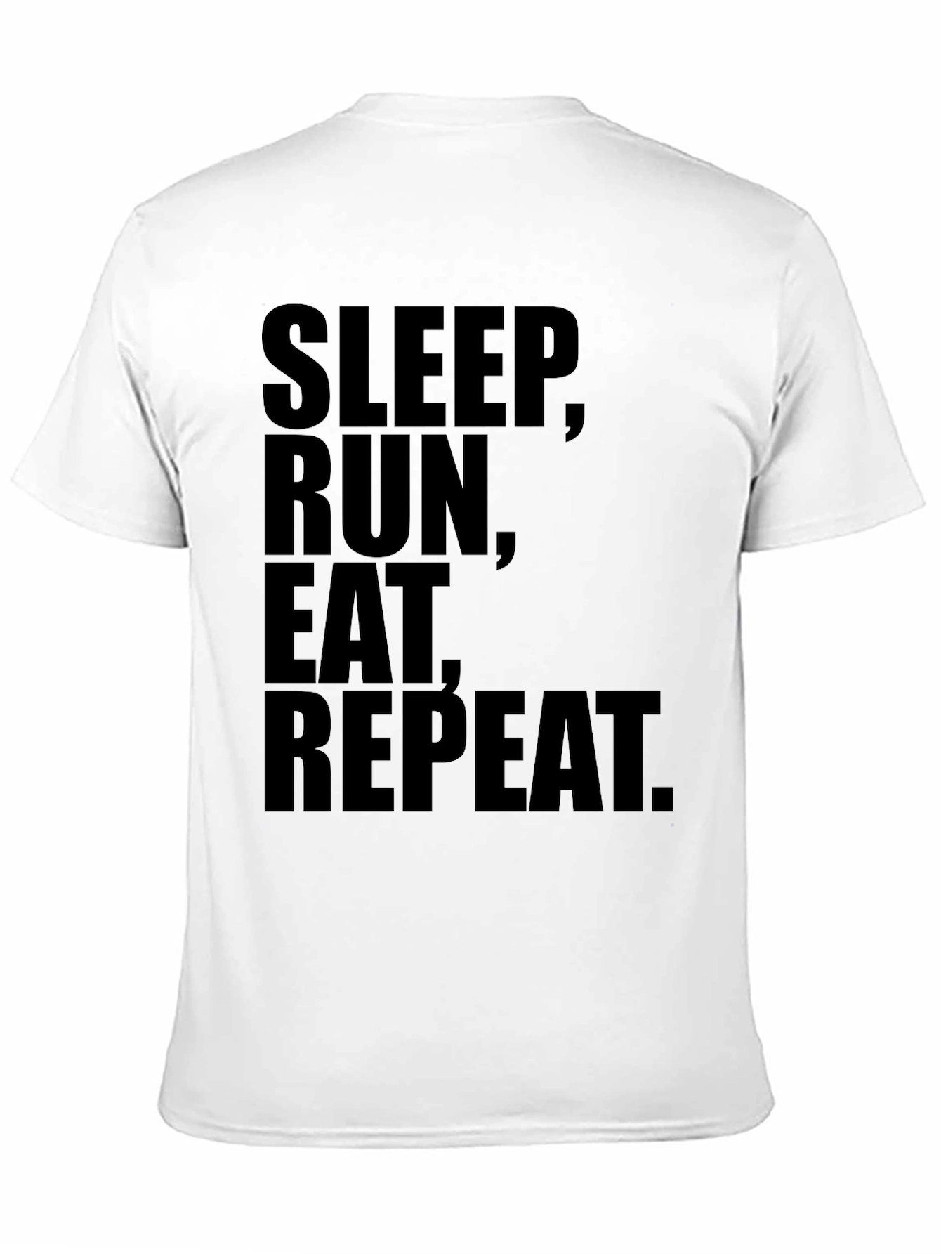Black Sleep Run Eat Repeat Black T-Shirt - Fitness Lifestyle view 11