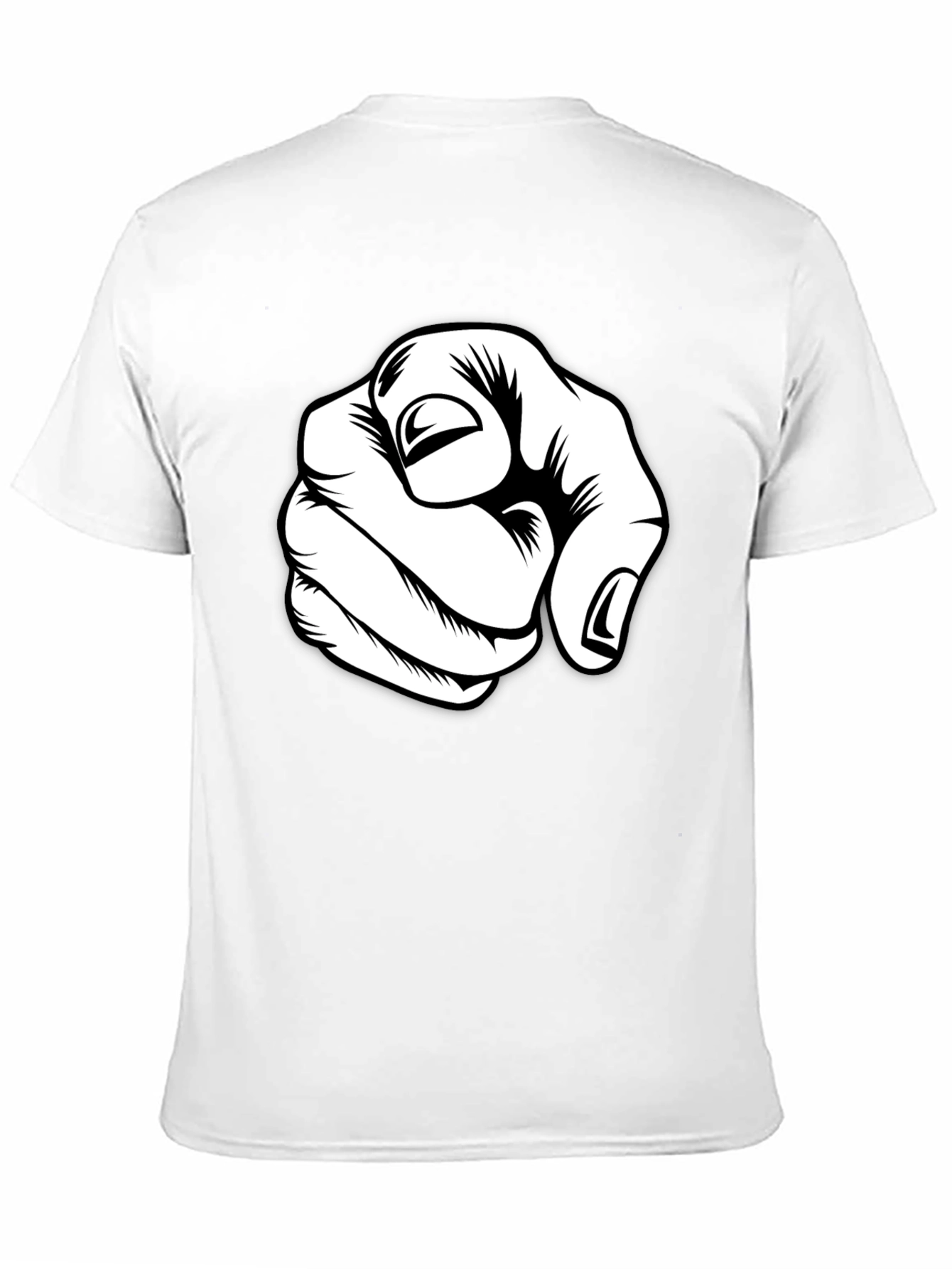 Black Pointing Finger Graphic Tee - Black Cotton Blend view 11