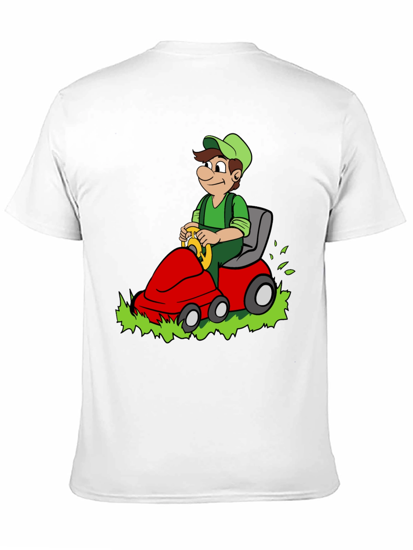 Black Luigi Riding Lawnmower Graphic T-Shirt view 11