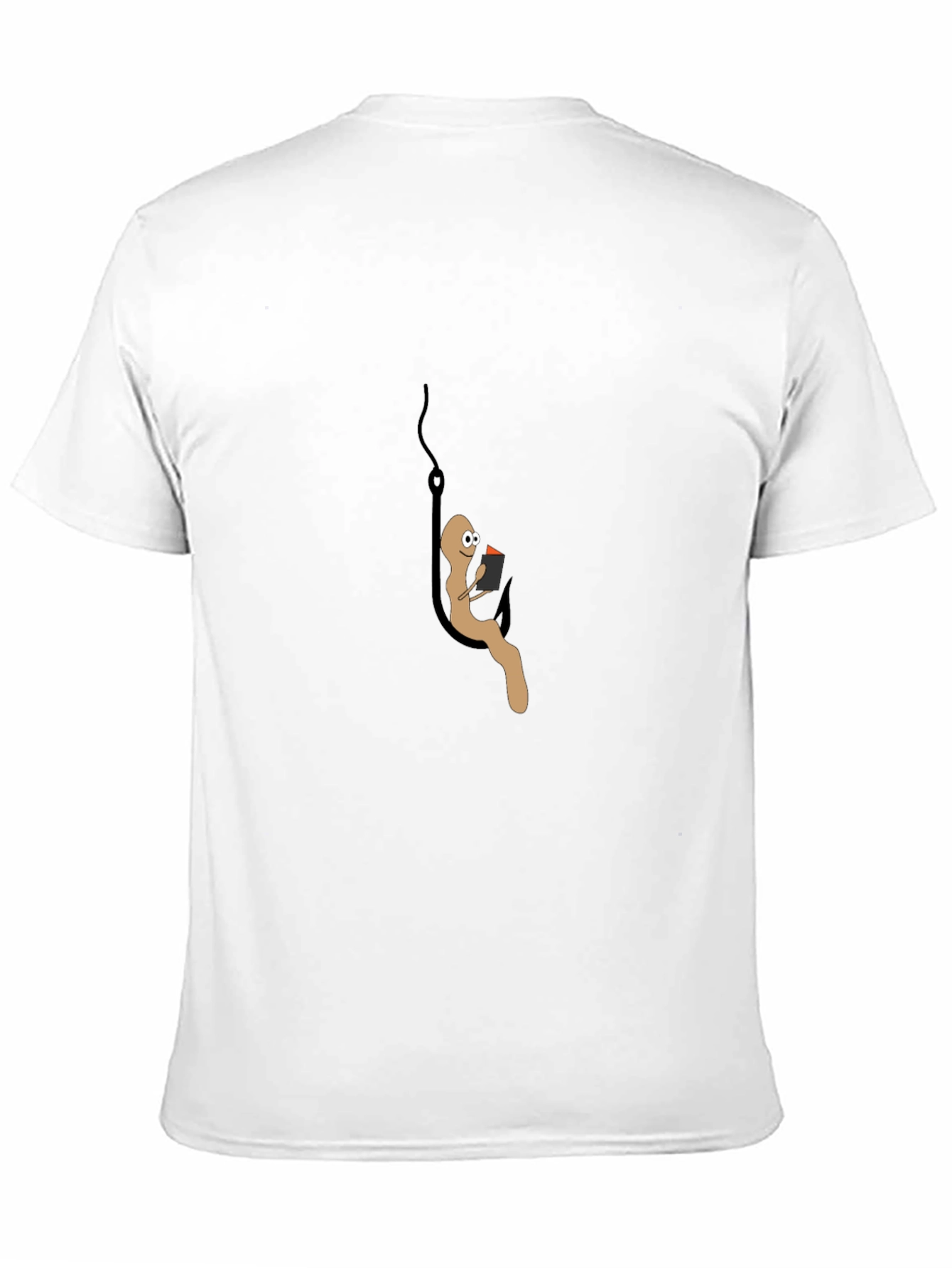 Black Funny Worm on a Hook T-Shirt - Bait Humor view 11
