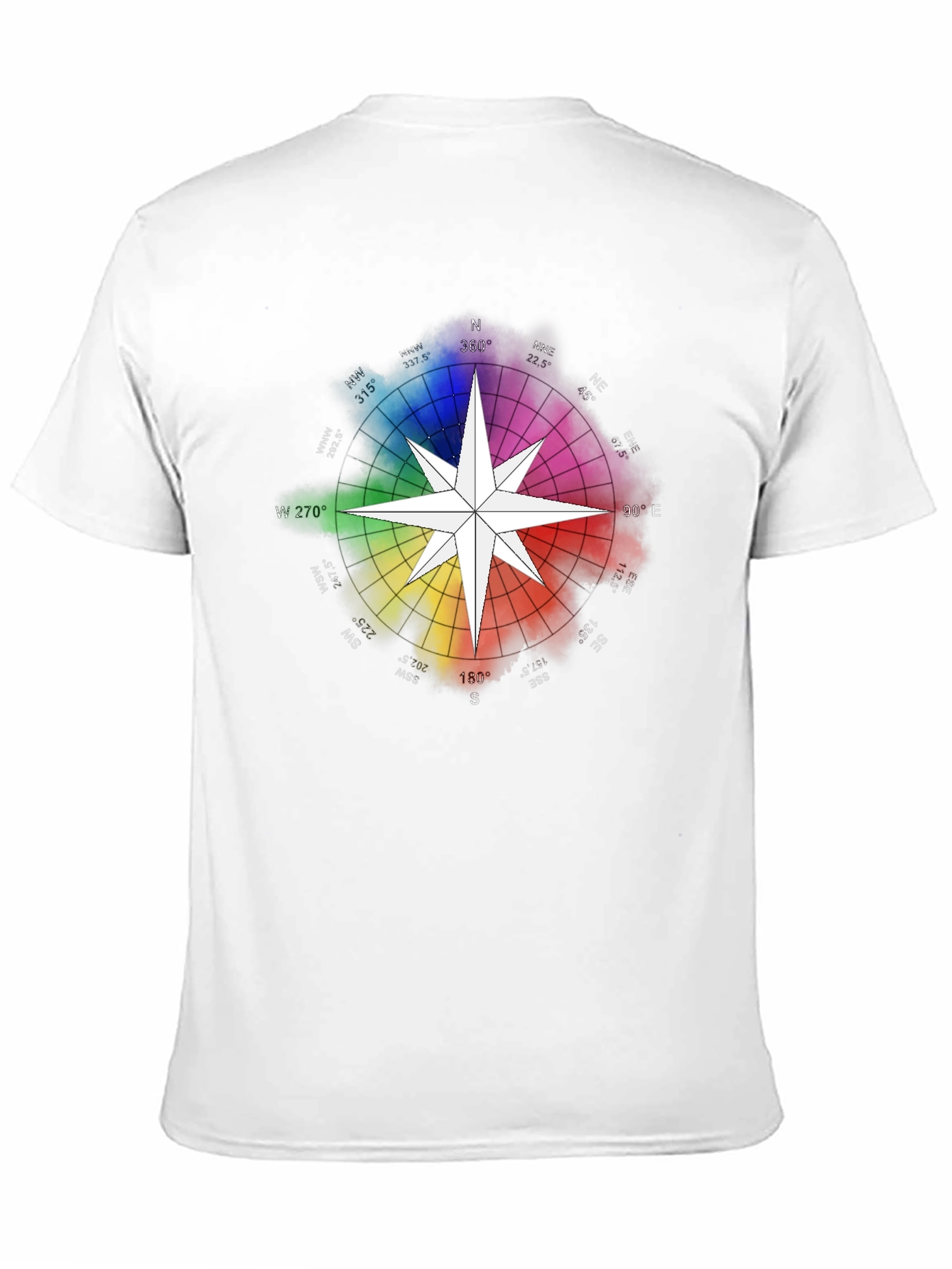 Black Rainbow Compass Star Graphic T-Shirt - Stylish Black Tee view 11