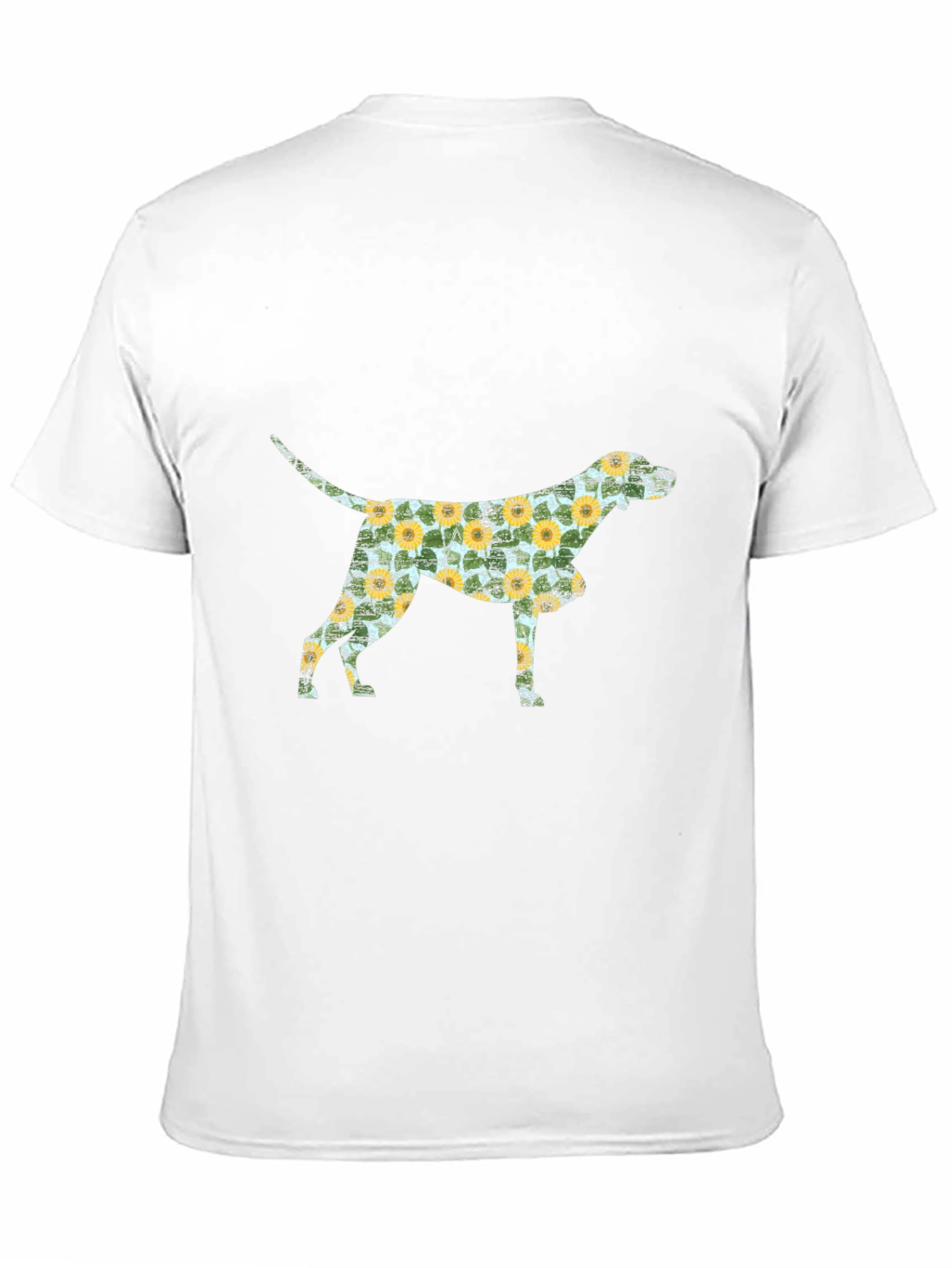Black Floral Dog Silhouette Black T-Shirt view 11