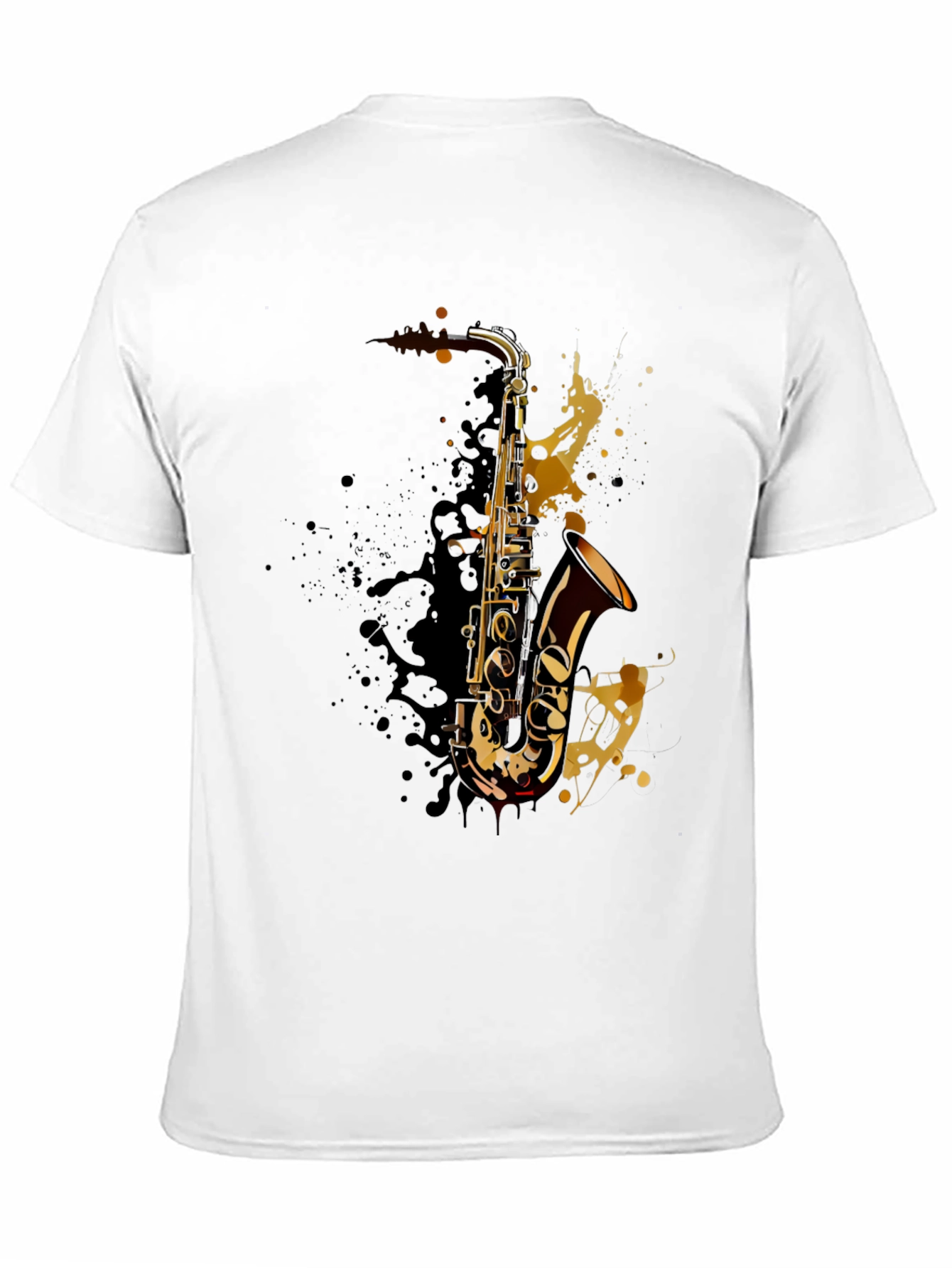 Black Saxophone Splash Graphic T-Shirt - Music Lover Tee view 11