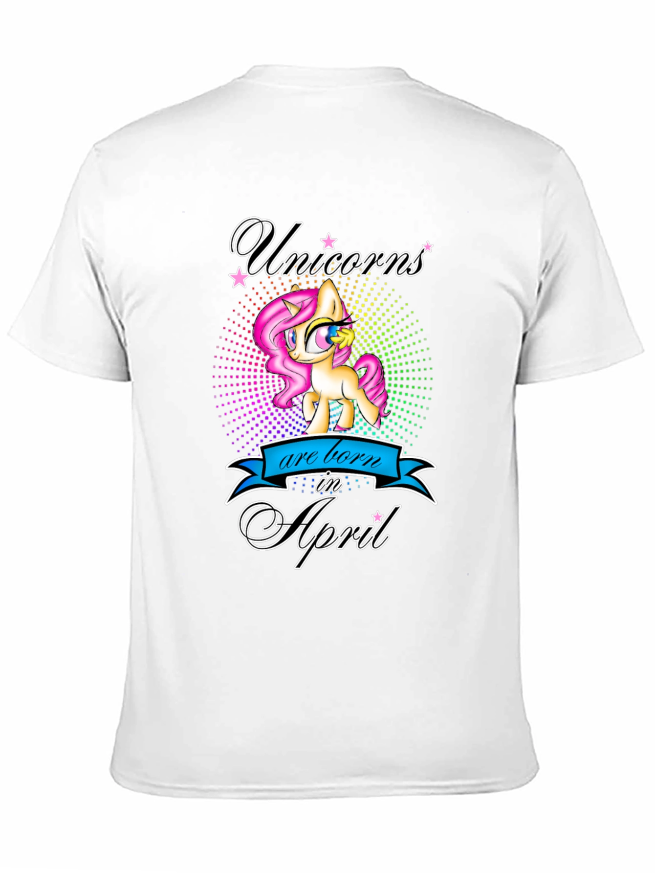 Black Unicorns Born in April Black T-Shirt view 11