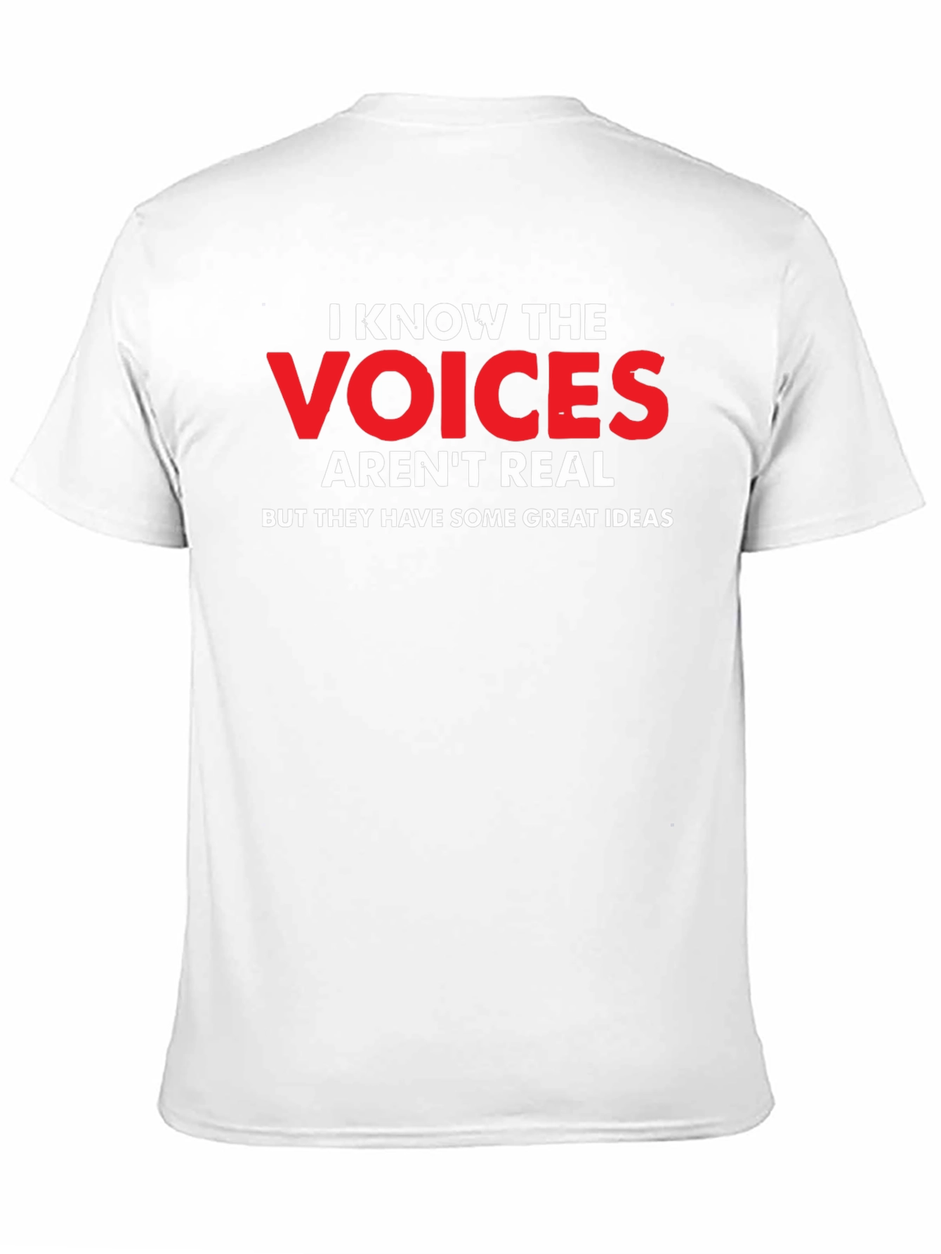 Black Funny "Voices Aren't Real" Graphic T-Shirt view 11
