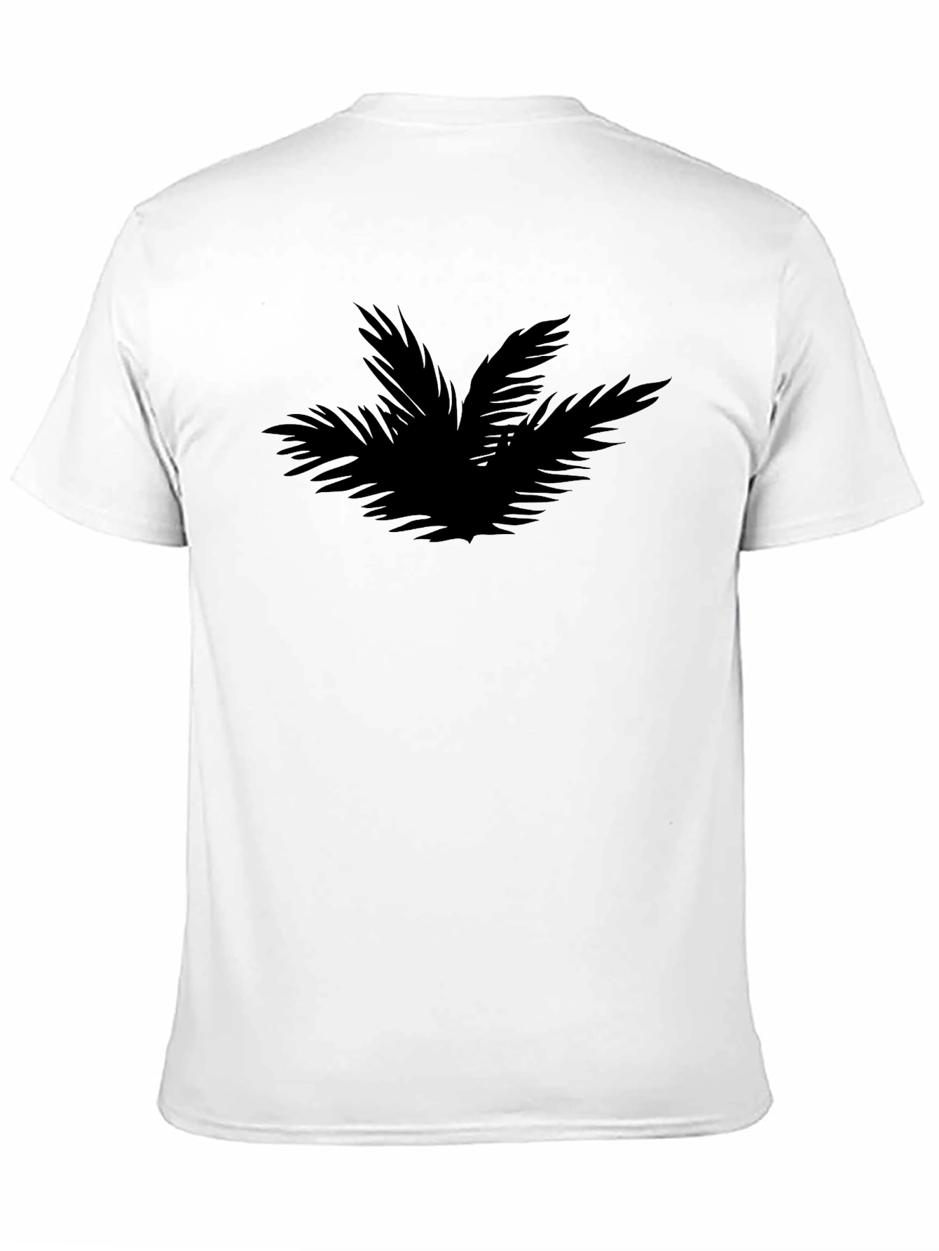 Black Stylish Black Palm Print T-Shirt for Men view 11
