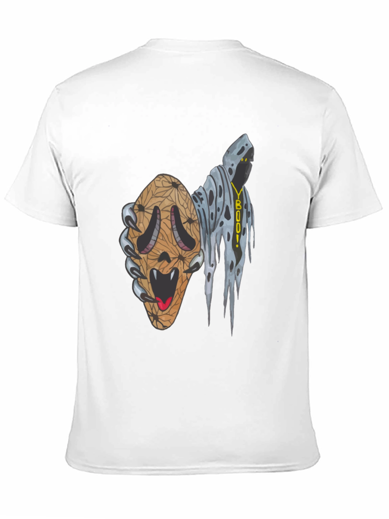 Black Spooky Season Graphic Tee -  Ghost & Scream Mashup! view 11