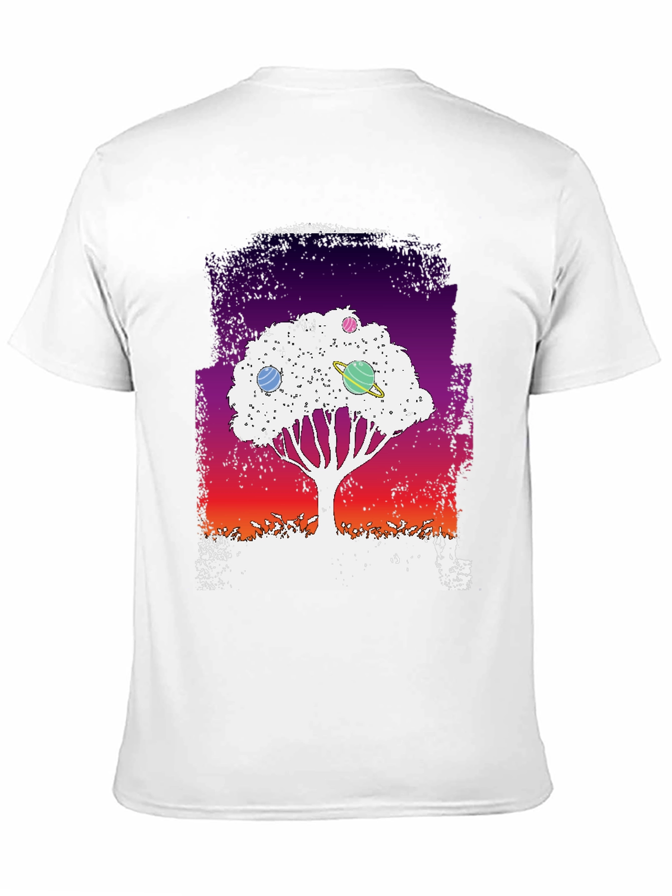Black Galaxy Tree Graphic Tee - Black Unisex T-Shirt view 11