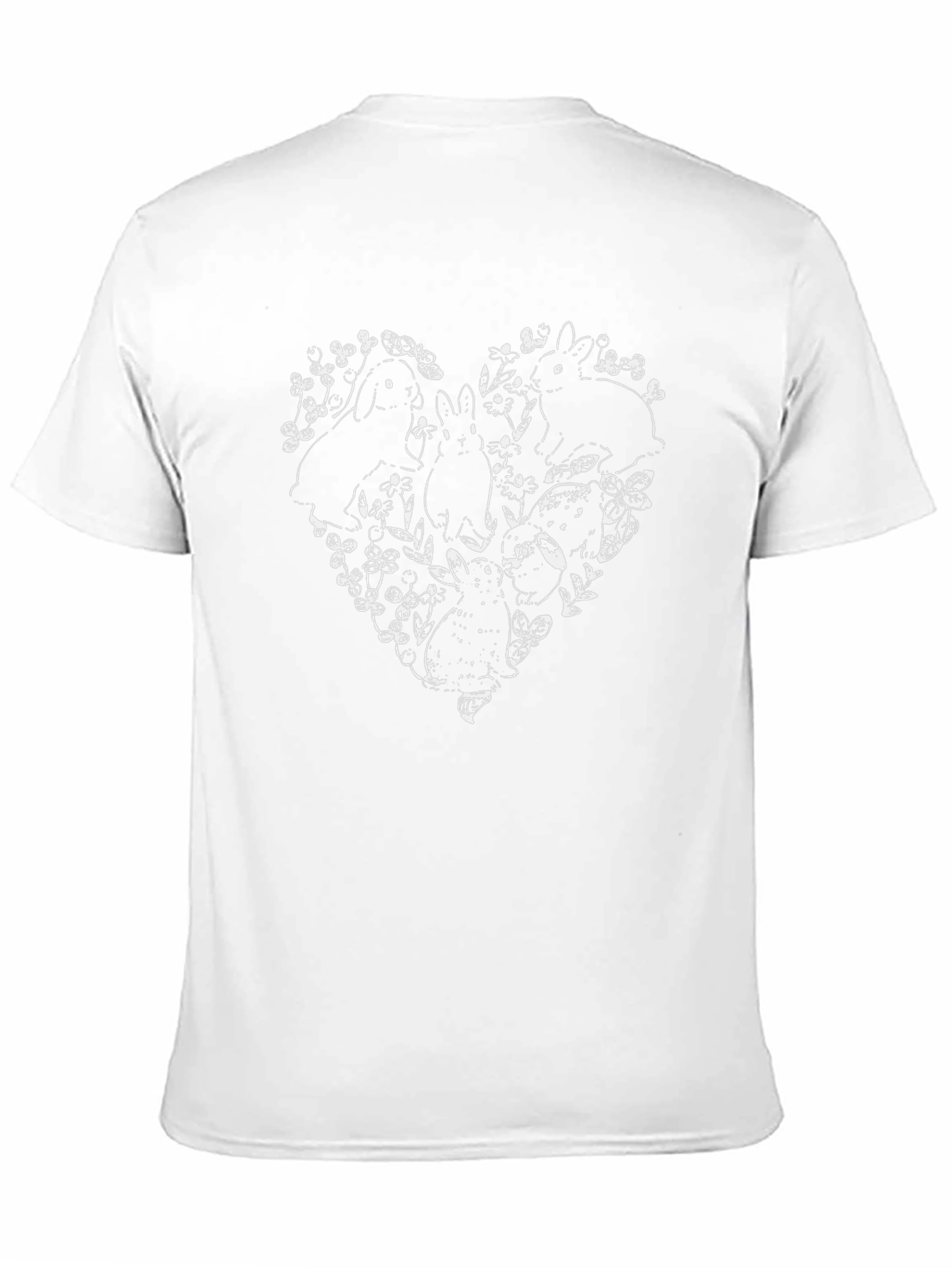 Black Bunny Heart Graphic T-Shirt - Black Cotton Tee view 11