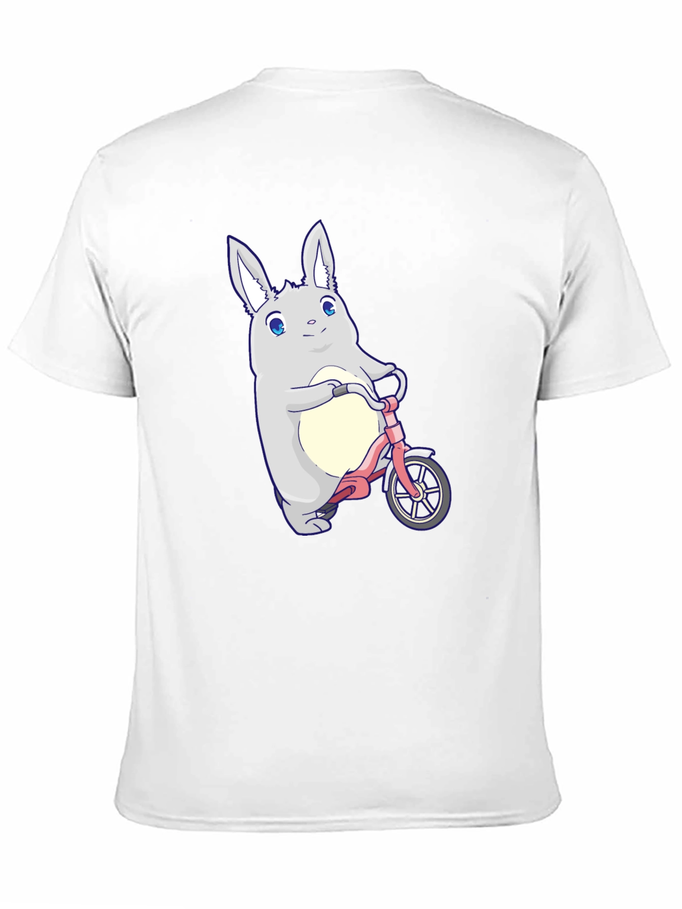 Black Cute Bunny on Bike Graphic T-Shirt view 11