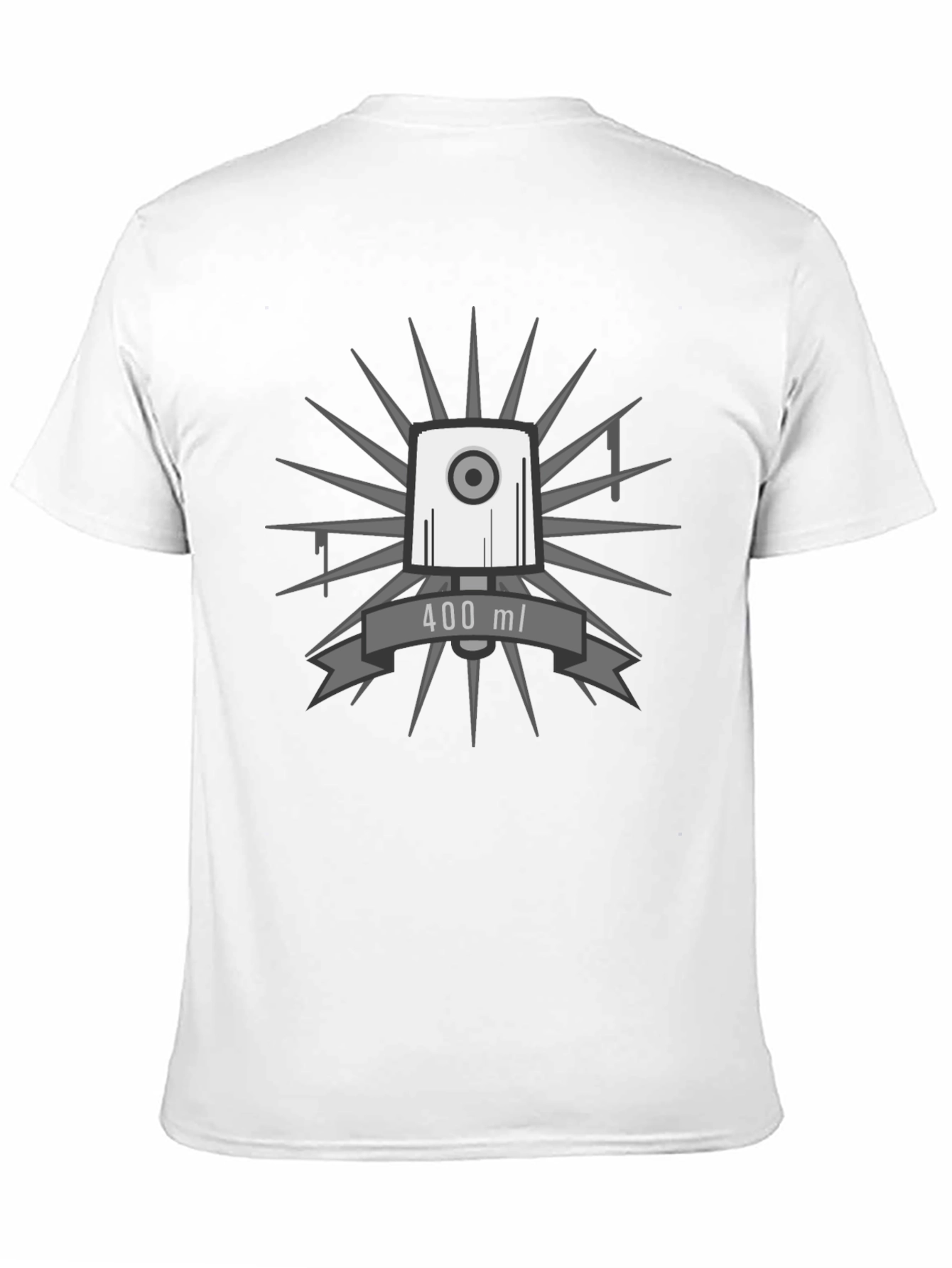 Black Black T-Shirt with Graffiti Spray Cap Design view 11