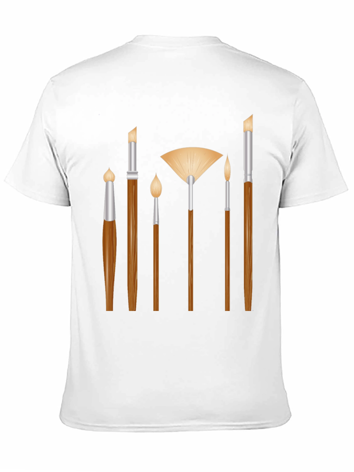 Black Artist Paint Brush Graphic Tee - Black Unisex T-Shirt view 11