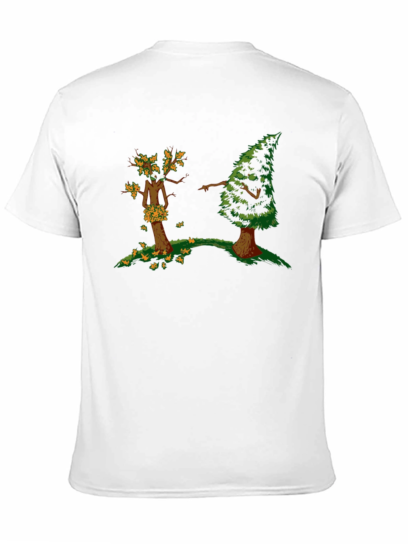 Funny Tree Cartoon Black T-Shirt - 11