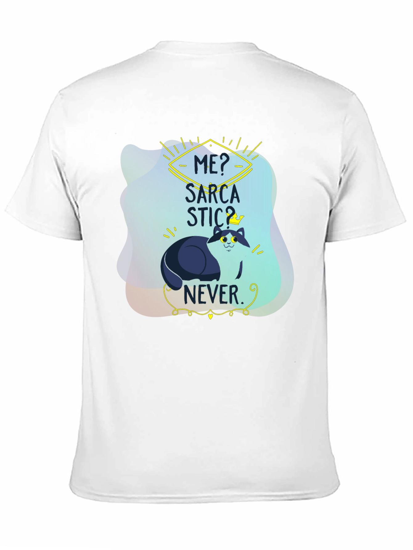 Black Sarcastic Cat T-Shirt: Funny Graphic Tee for Cat Lovers view 11