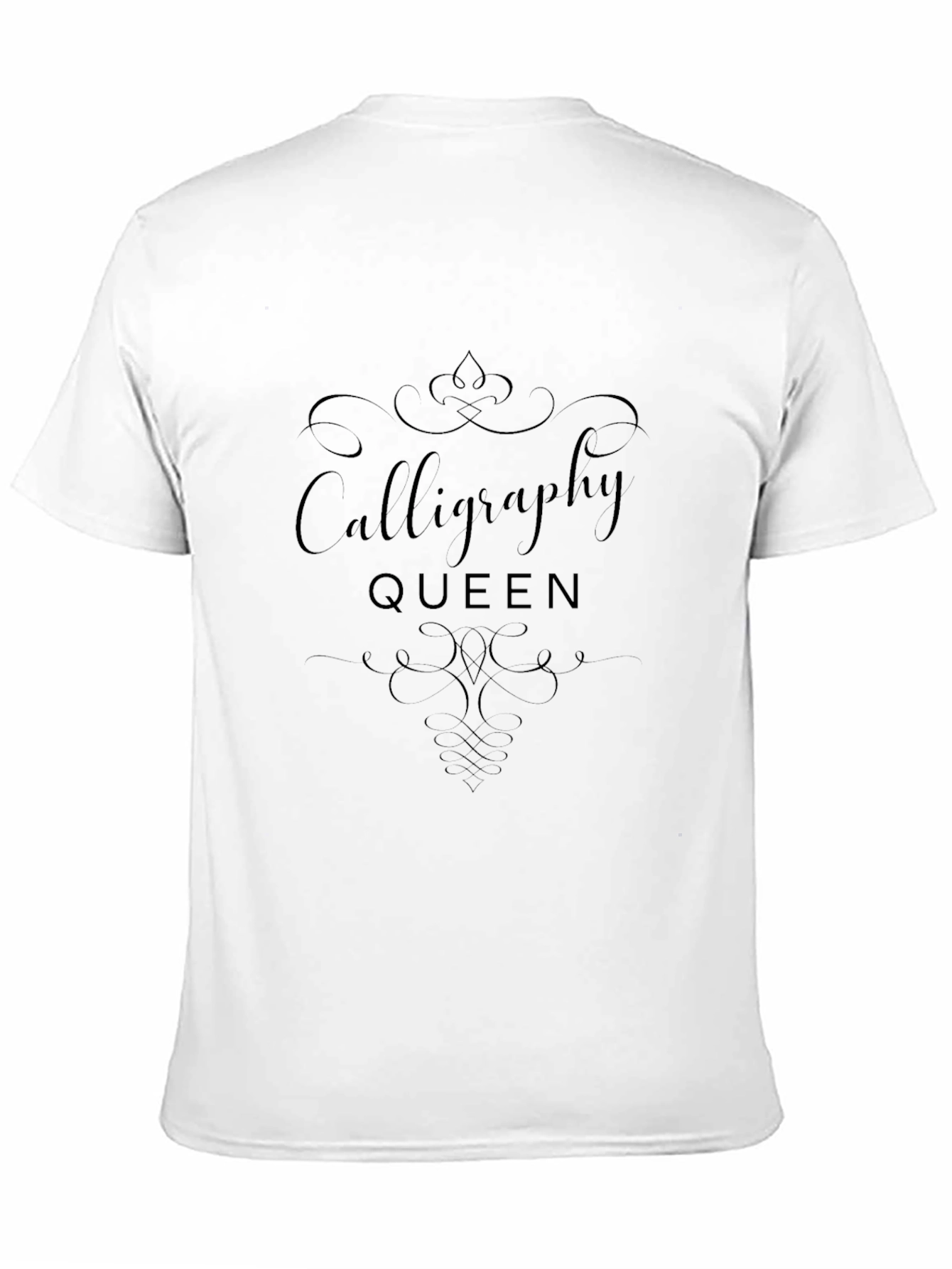 Black Calligraphy Queen Black T-Shirt view 11