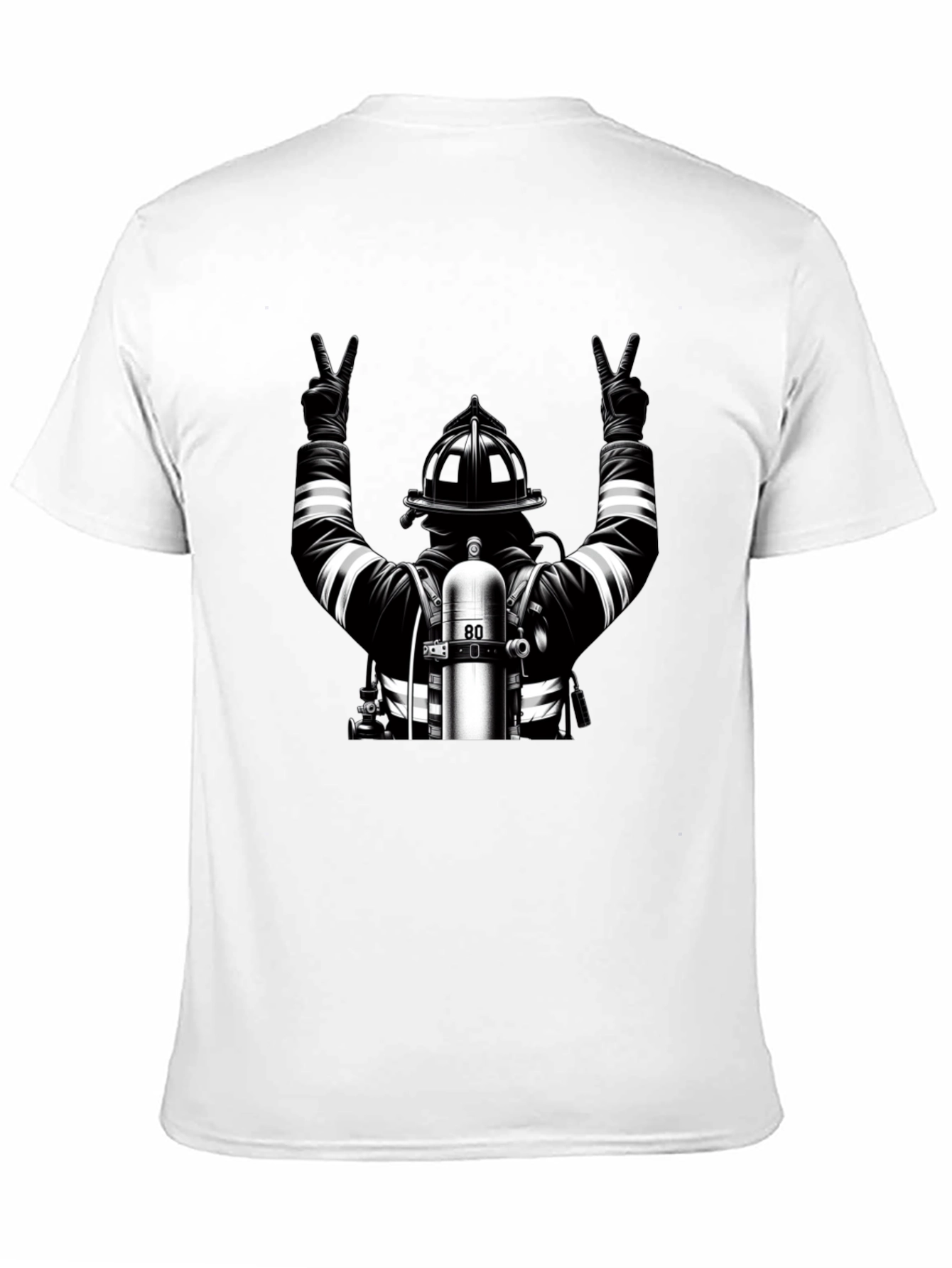 Black Firefighter 'Peace' Graphic Tee - Black view 11
