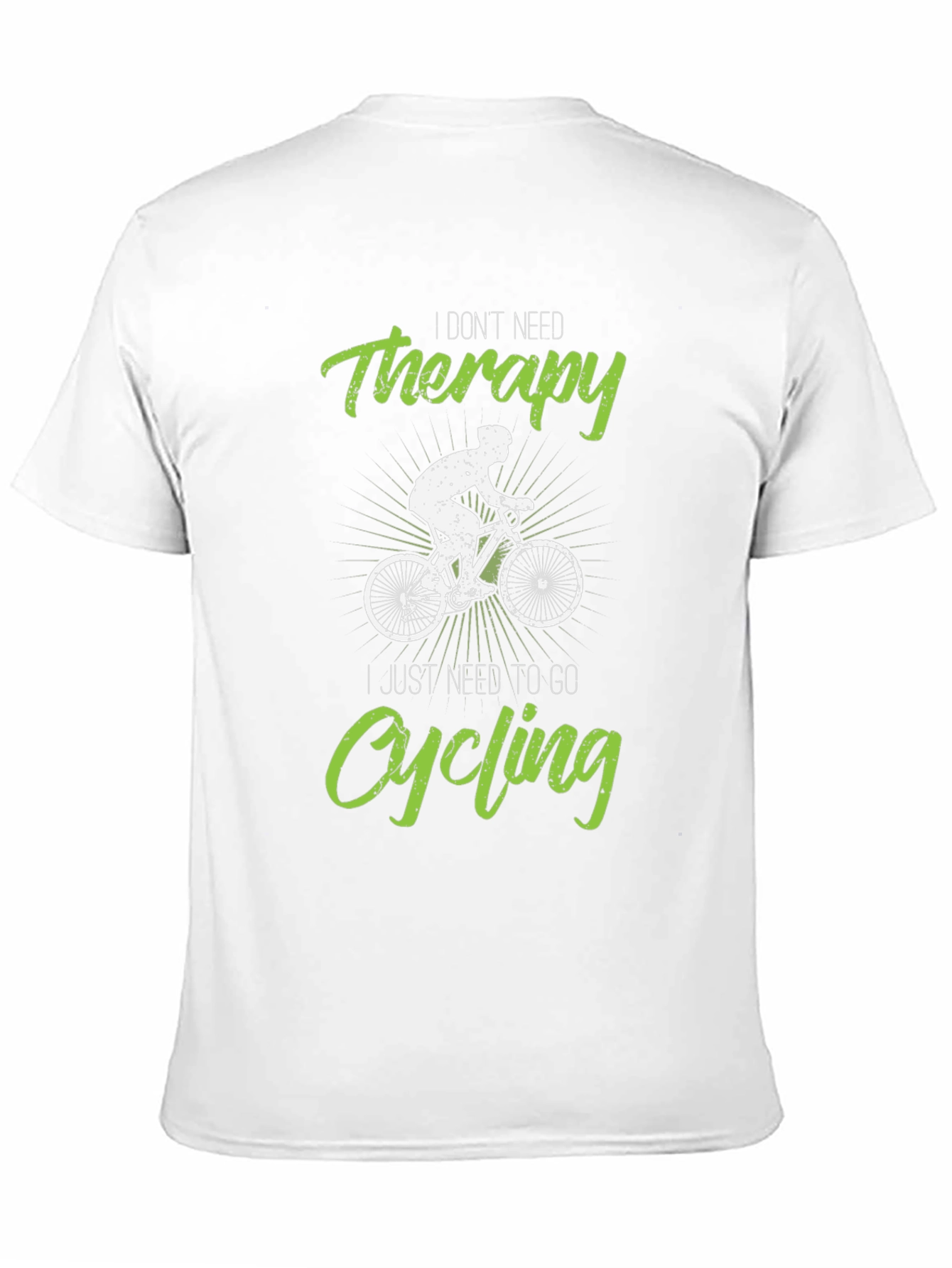 Black Cycling Therapy T-Shirt - Funny Biker Tee view 11