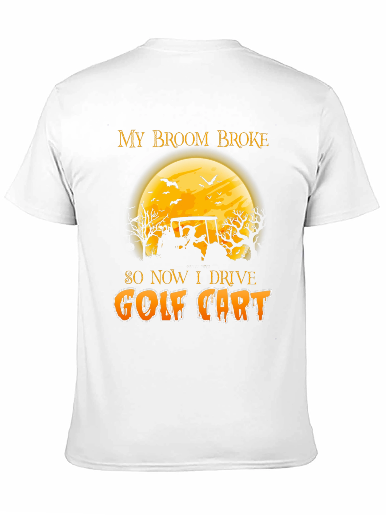Black Halloween Witch Golf Cart T-Shirt - Funny Fall Tee view 11