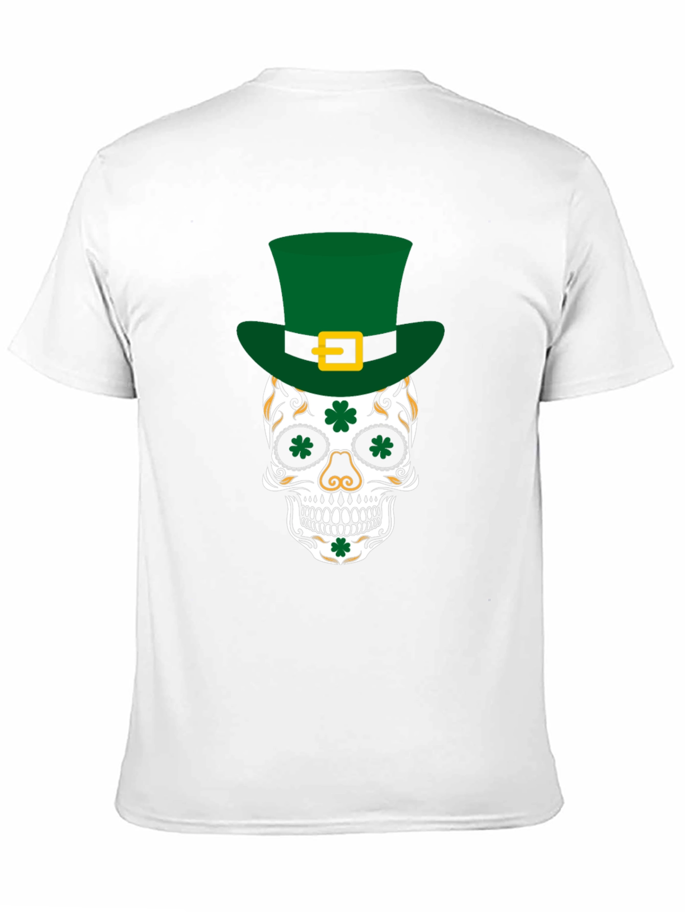 Black Lucky Skull St. Patrick's Day T-Shirt view 11
