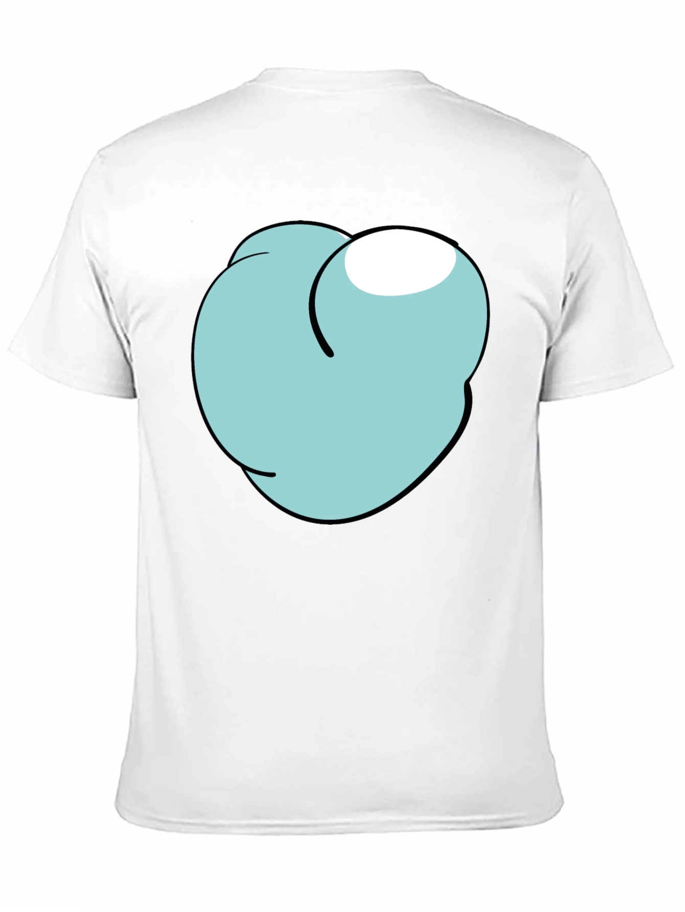 Black Cartoon Peach Graphic Tee - Funny Men's Black T-Shirt view 11