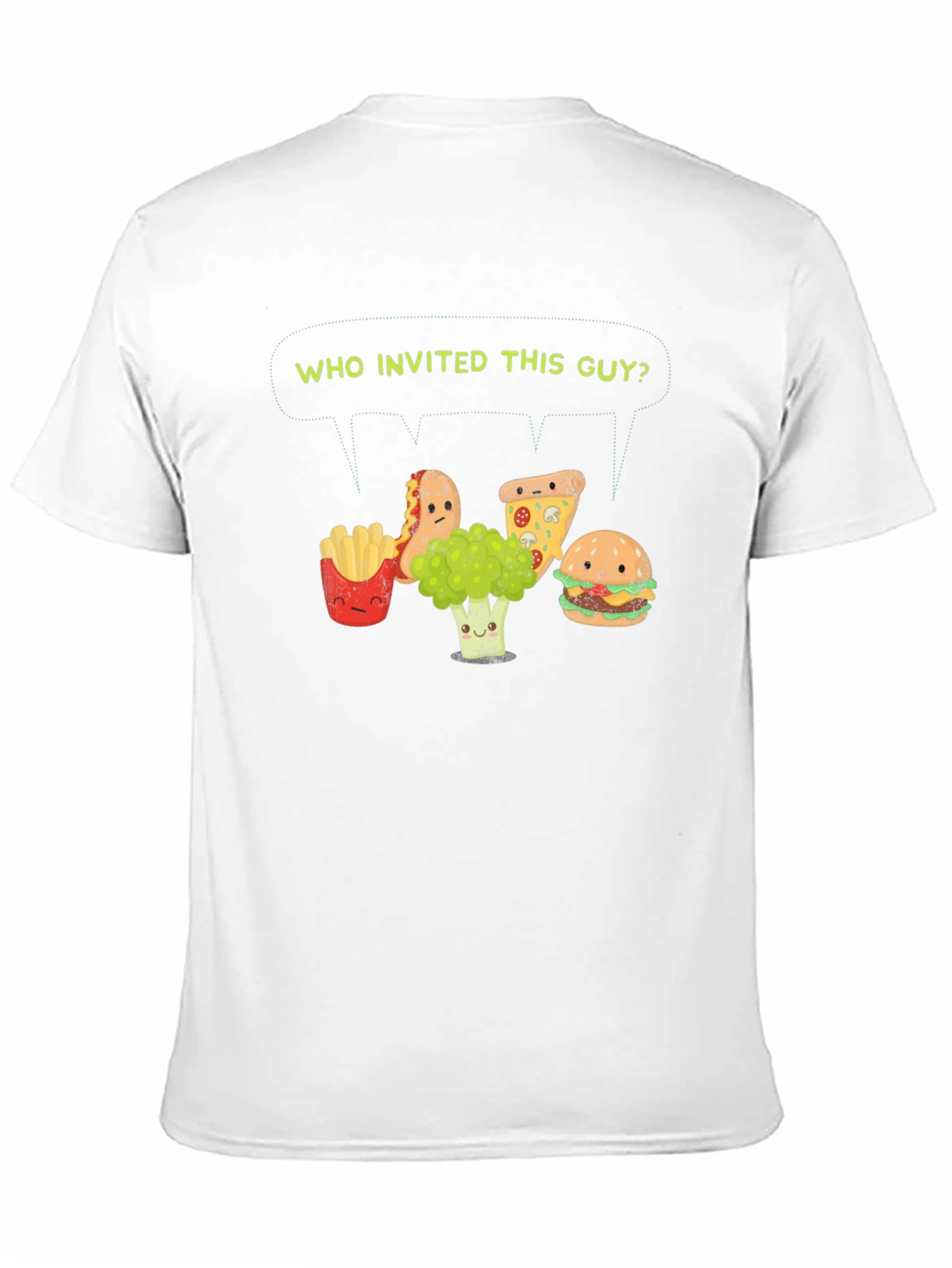 Black Funny Broccoli T-Shirt - Who Invited This Guy view 11
