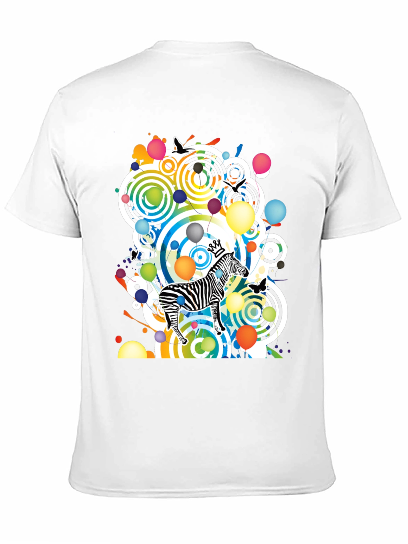 Black Funky Zebra Graphic Tee - Black Cotton T-Shirt view 11