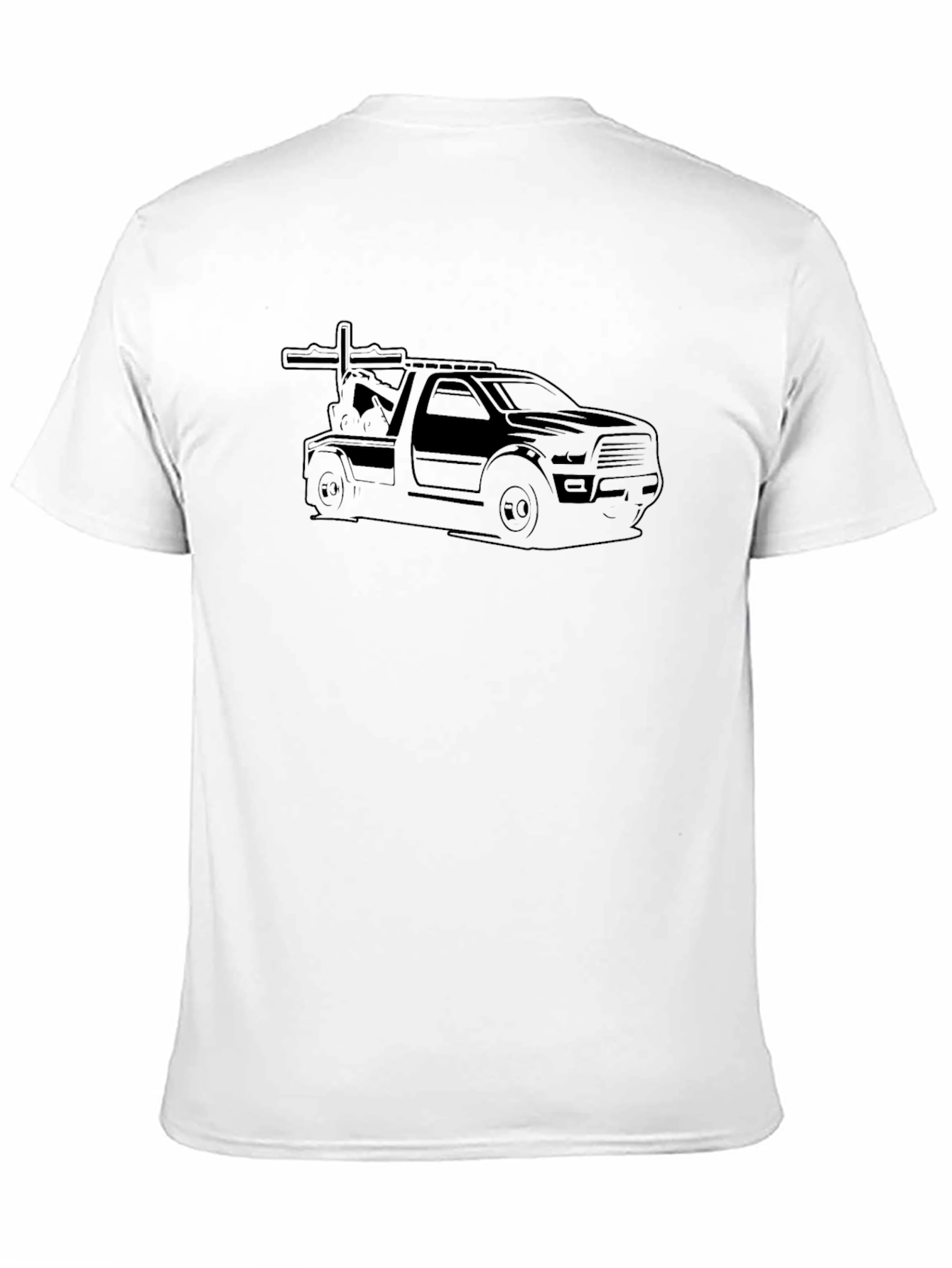 Black Tow Truck Graphic Tee - Black Cotton Blend view 11