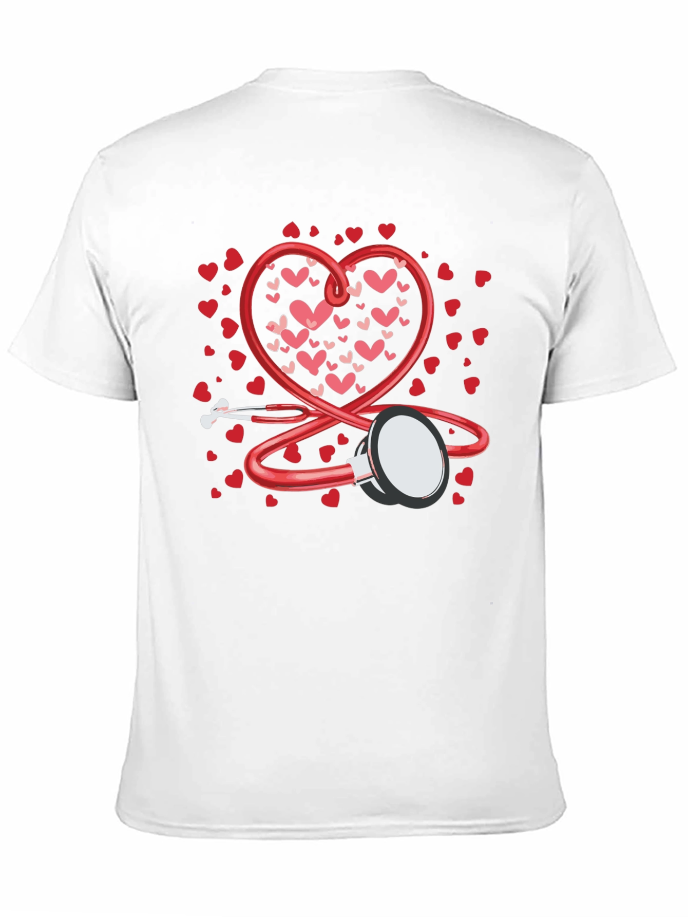 Black Heart Stethoscope Valentine's Day Black T-Shirt view 11