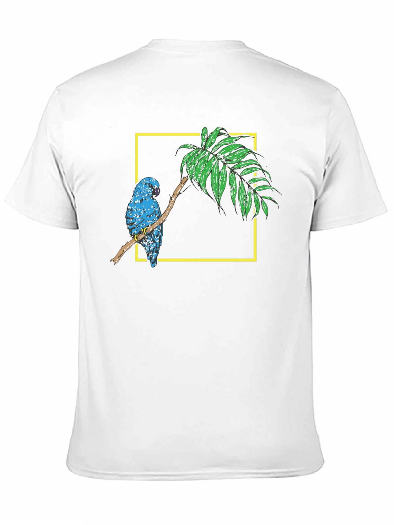 Black Parrot on Branch Black Graphic Tee view 11