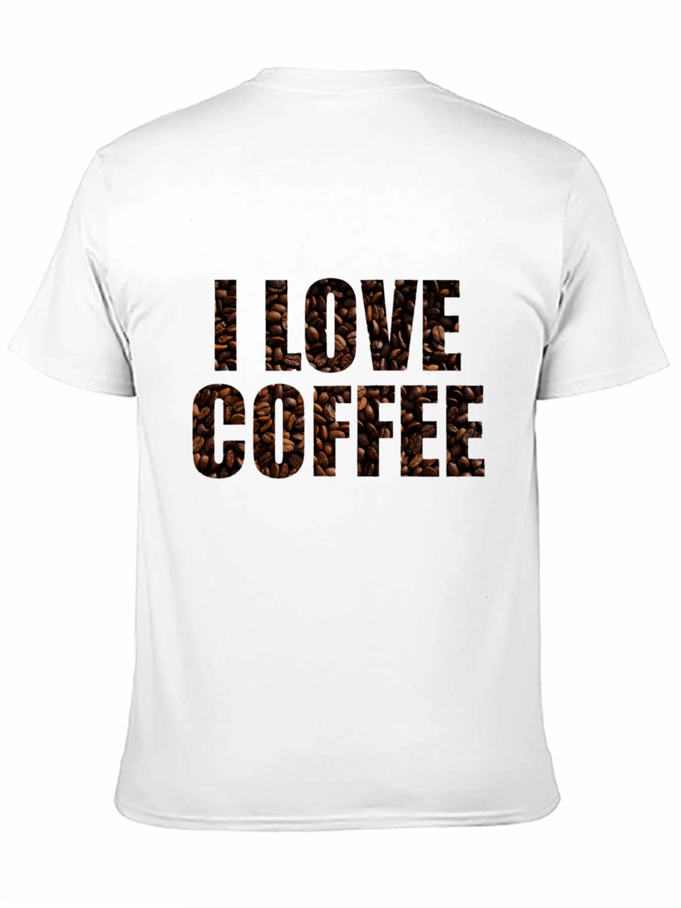 Black I Love Coffee Bean Print Black T-Shirt view 11