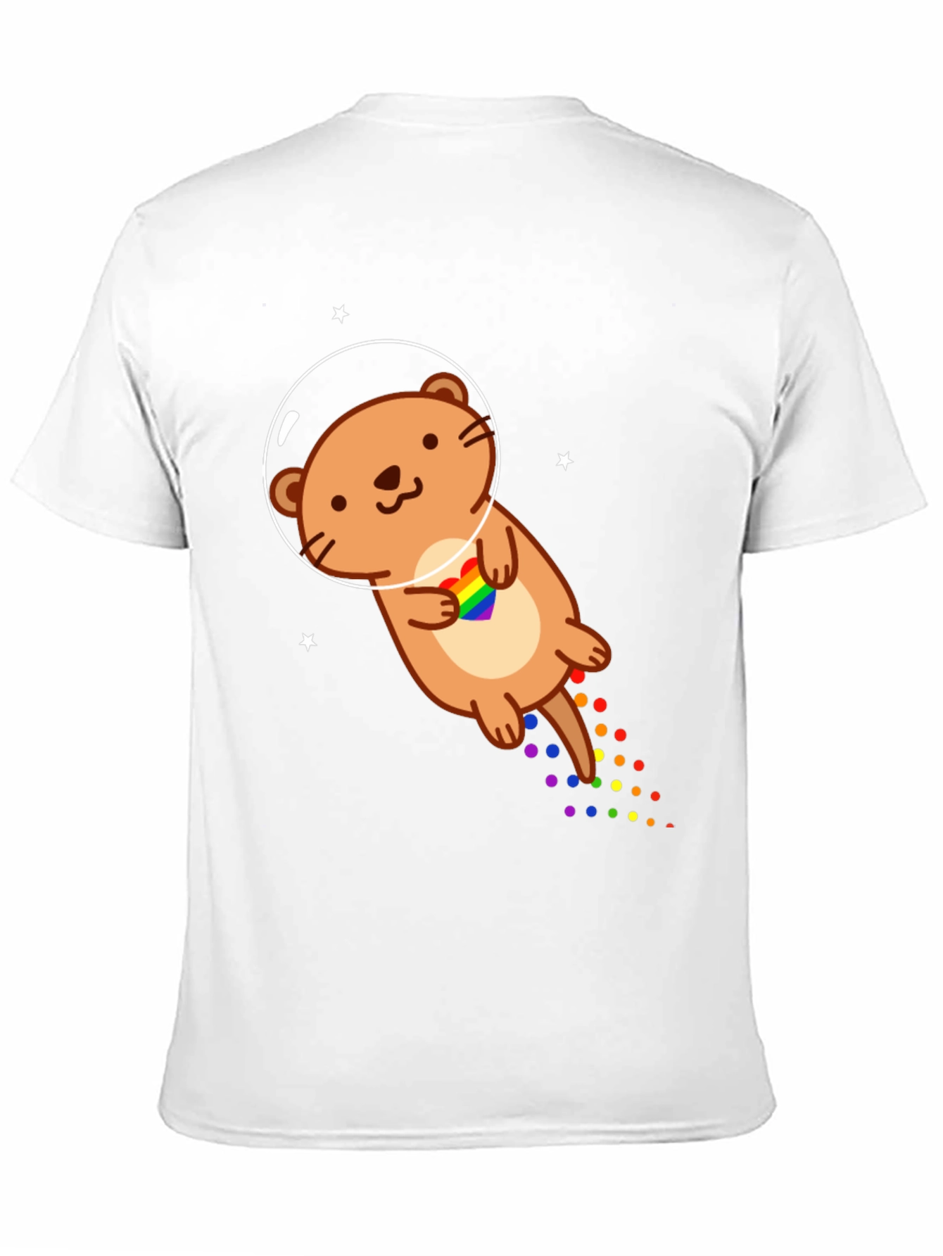Black Space Otter LGBT Pride T-Shirt view 11