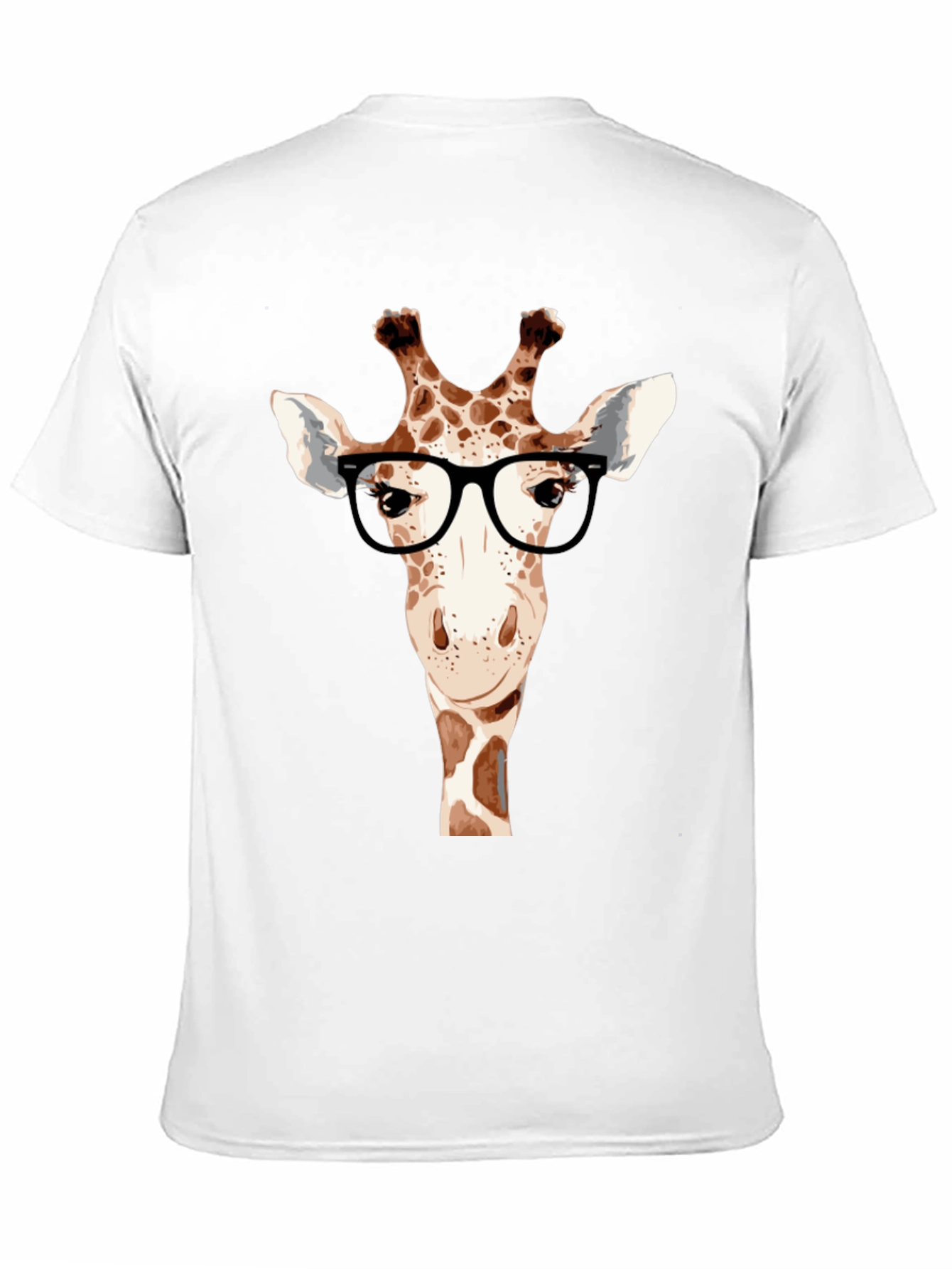 Black Giraffe with Glasses T-Shirt - Black view 11