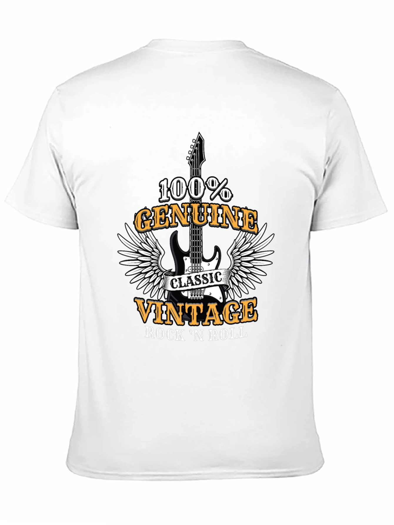 Black Vintage Rock 'n' Roll 100% Genuine T-Shirt view 11