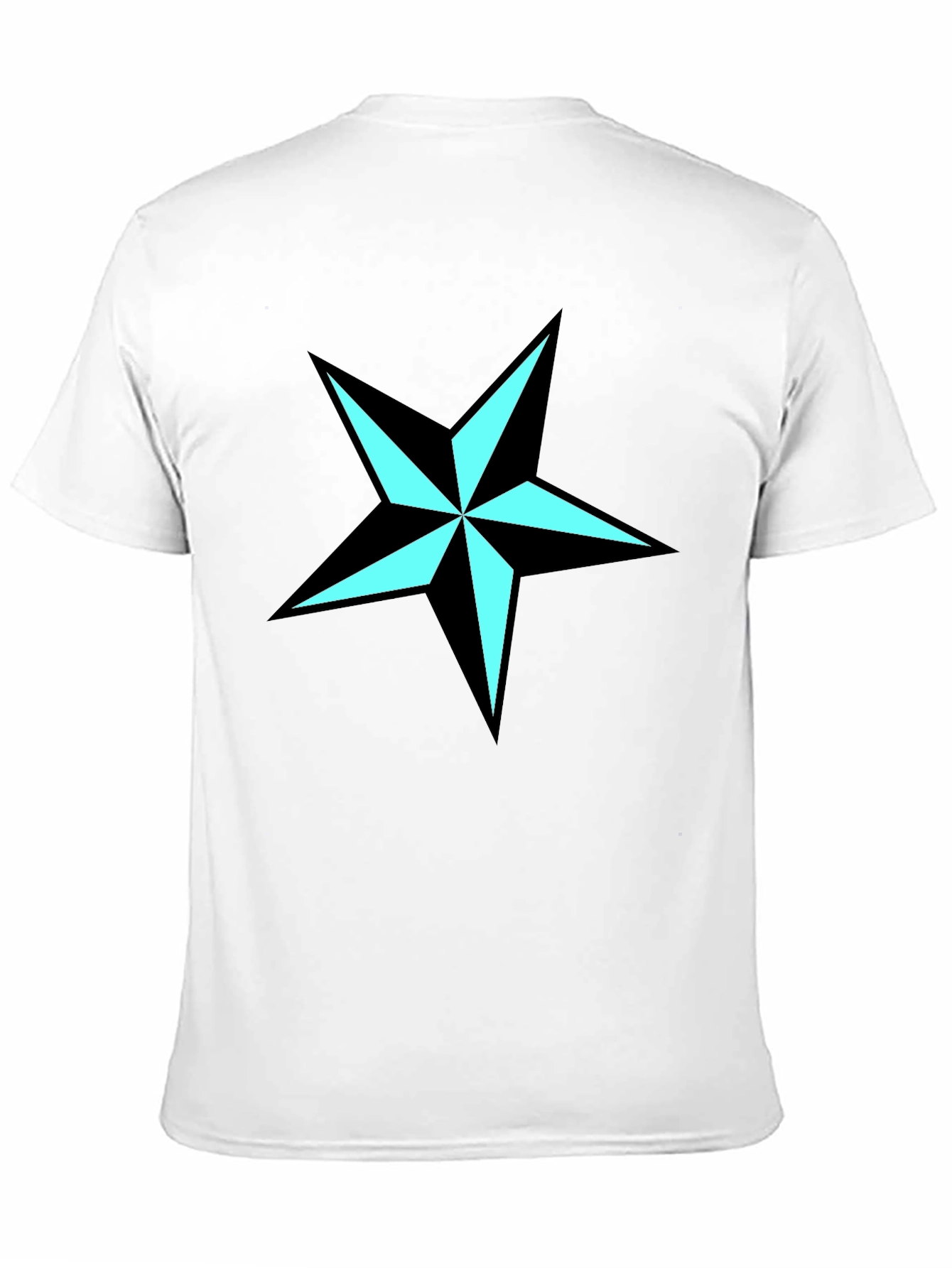 Black Nautical Star Graphic Tee - Black Cotton Blend Shirt view 11