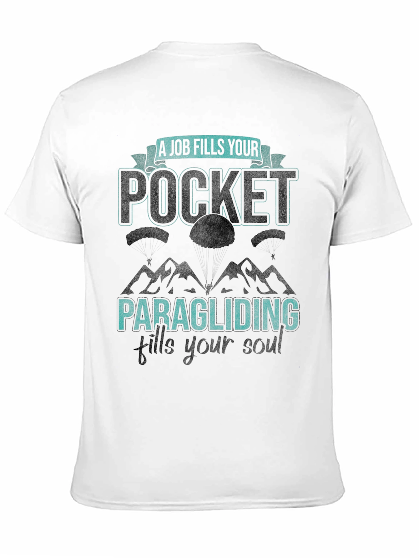 Black Paragliding Fills Your Soul Black Graphic Tee view 11