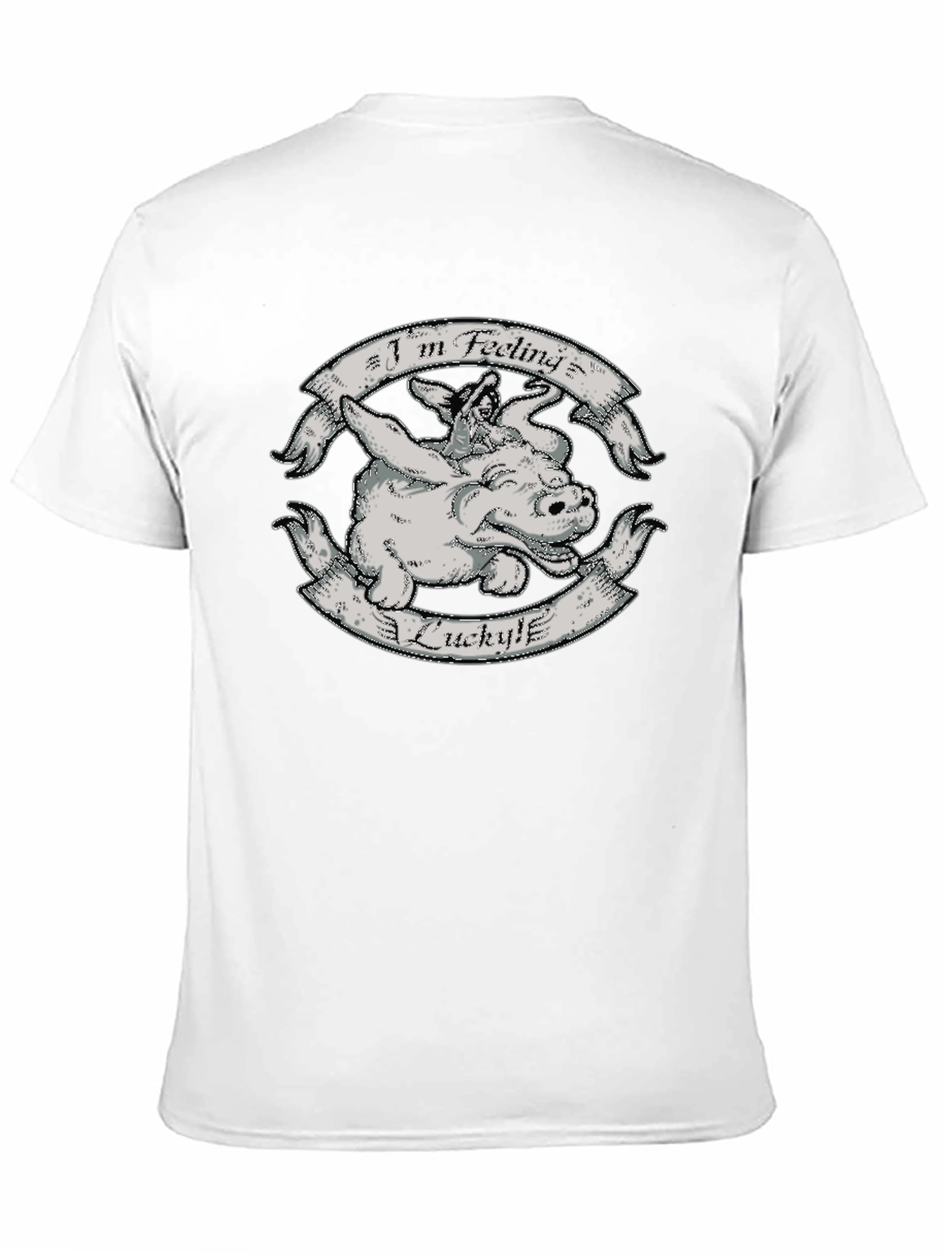 Black Lucky Pig Graphic Print Black T-Shirt view 11