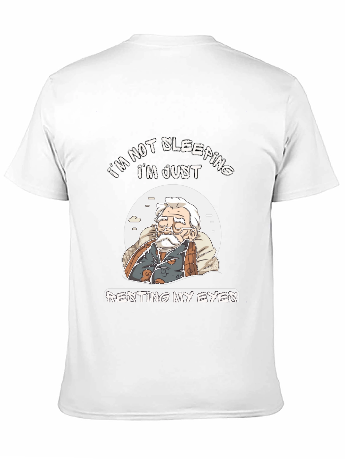 Black Funny "I'm Not Sleeping" Graphic T-Shirt view 11