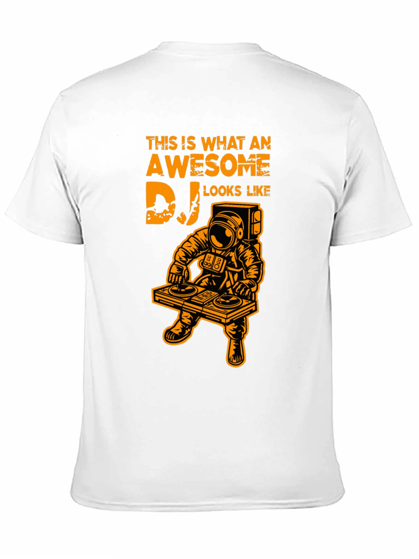 Black Awesome DJ Astronaut Graphic Tee - Black Cotton T-Shirt view 11