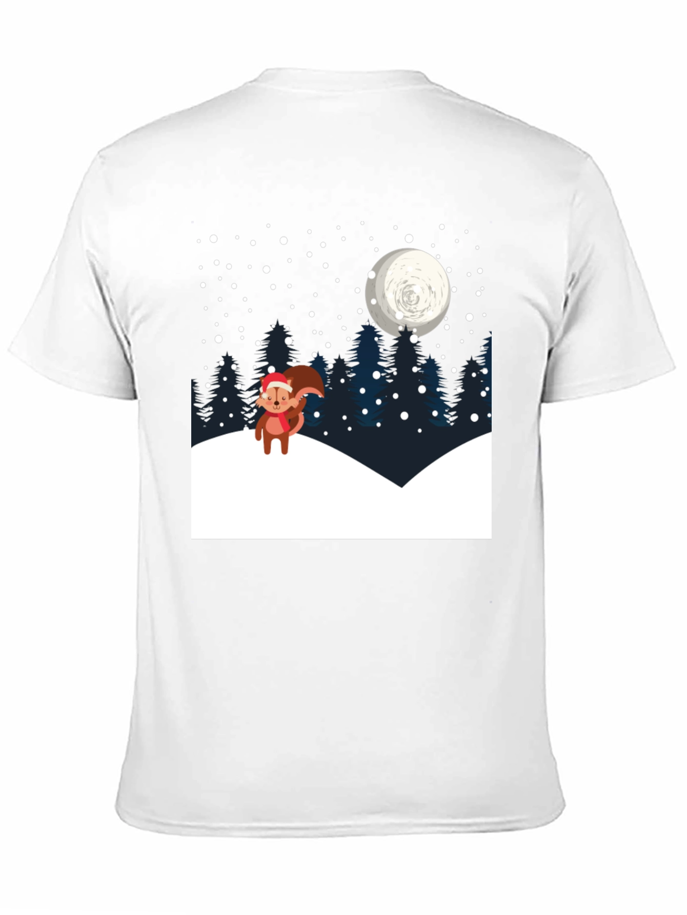 Winter Squirrel T-Shirt: Holiday Night Scene Graphic Tee - 11