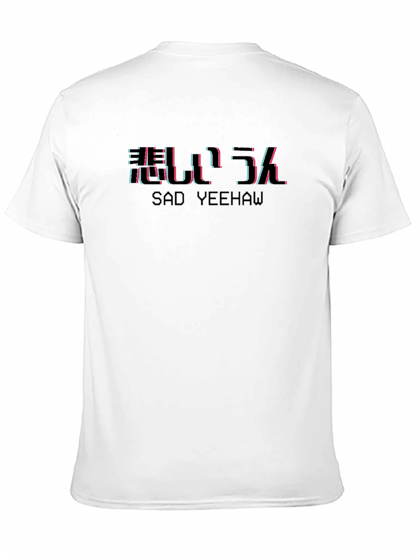 Black Sad Yeehaw T-Shirt - Trendy Glitch Style view 11