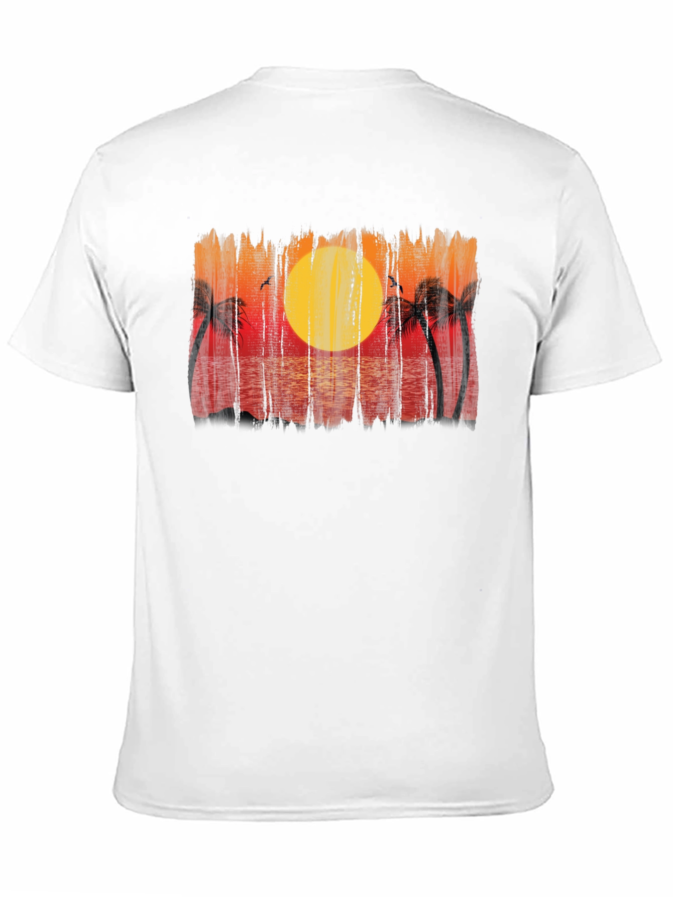 Black Sunset Palm Tree Graphic Black T-Shirt view 11